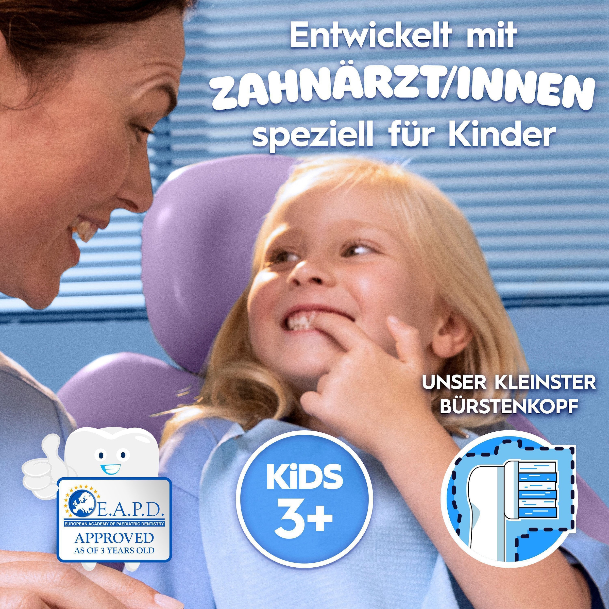 Oral-B Elektrische Zahnbürste »Pro Kids Frozen« 1 Stk. Aufsteckbürsten für Kinder ab 3 Jahren