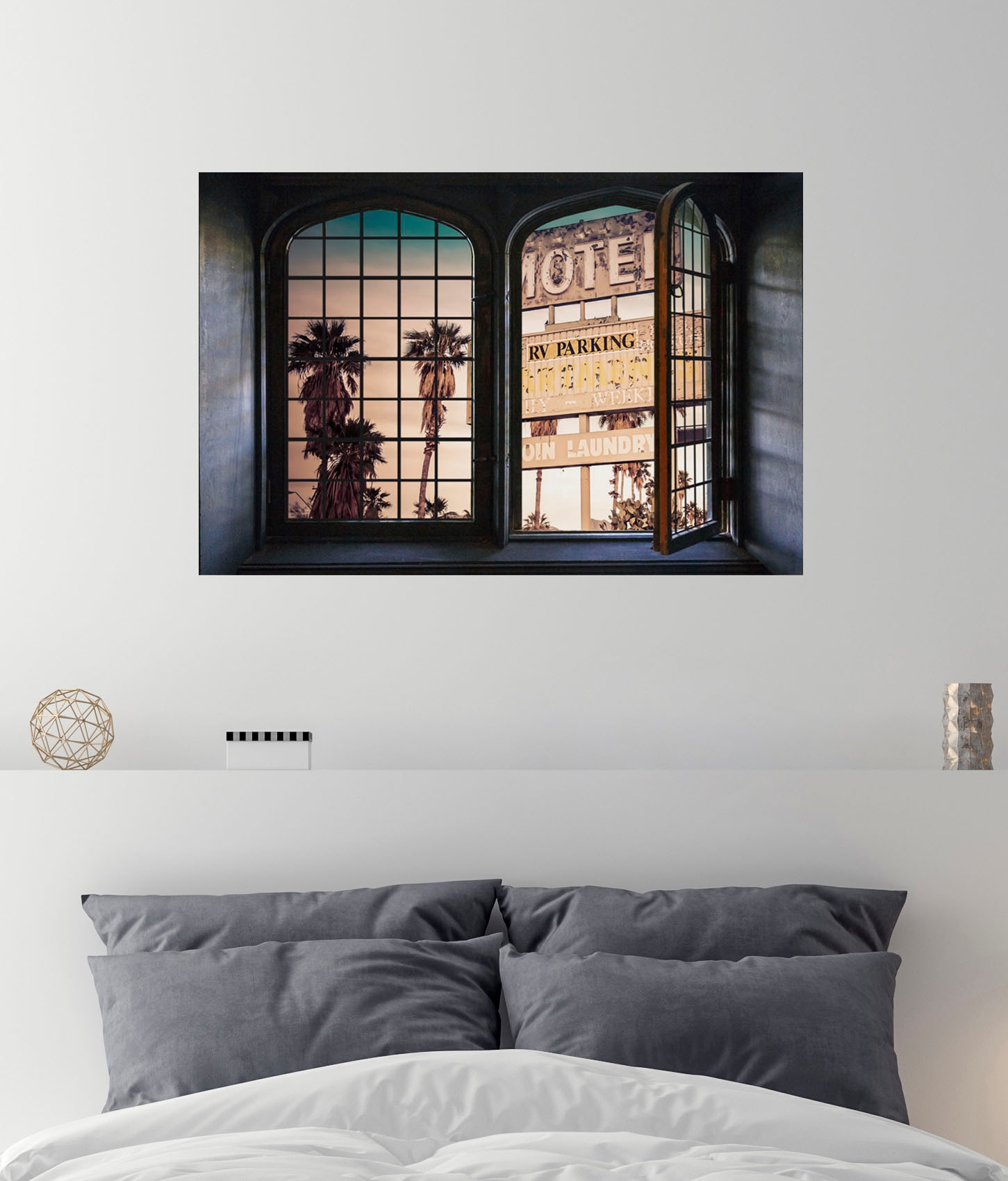 queence Wandsticker »Motel«, Wandsticker, Wandbild, selbstklebend, 3D, Fenster