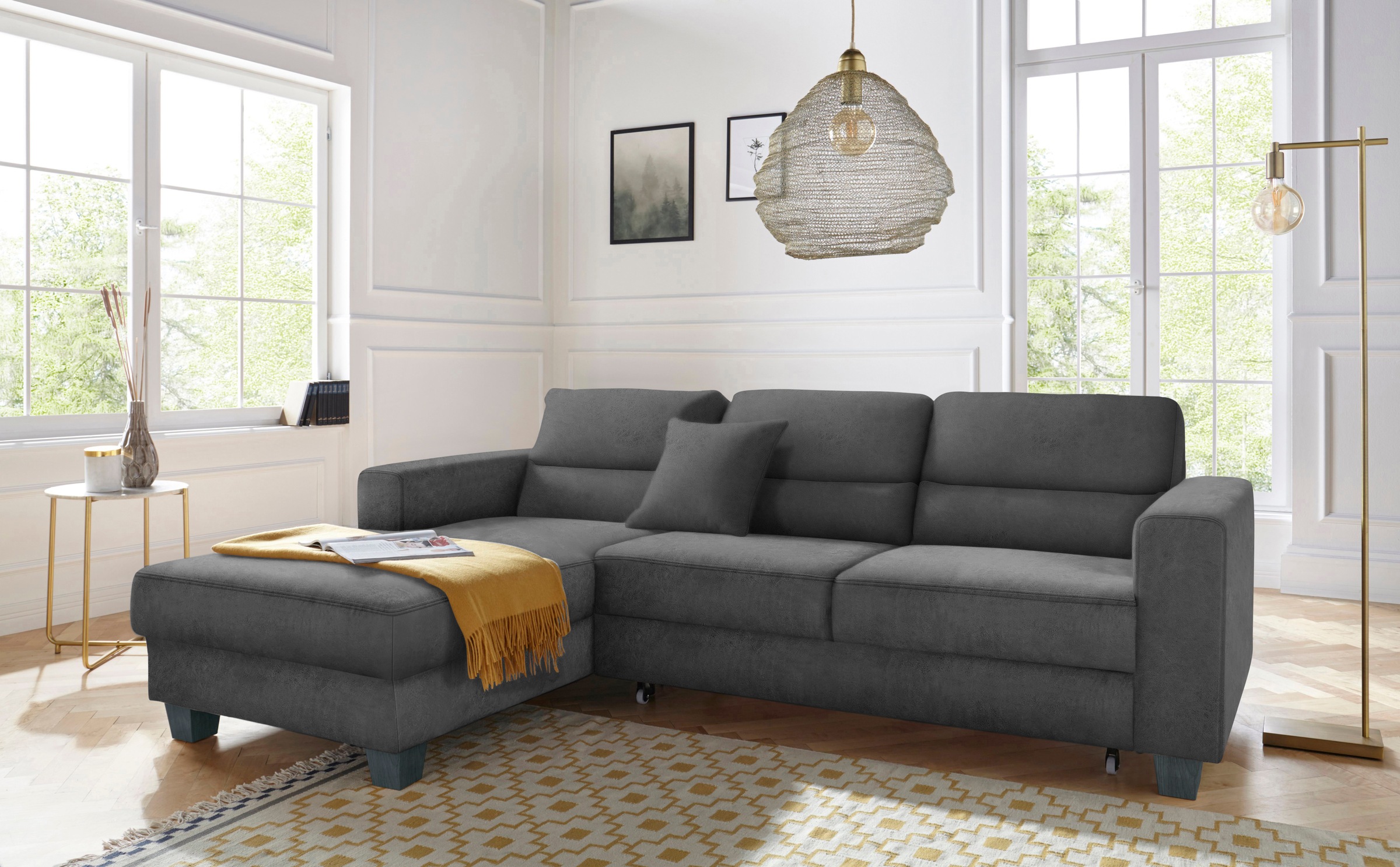 TRENDMANUFAKTUR Ecksofa »Chamber, zeitlos und modern, bequem mit hohem Sitz günstig online kaufen