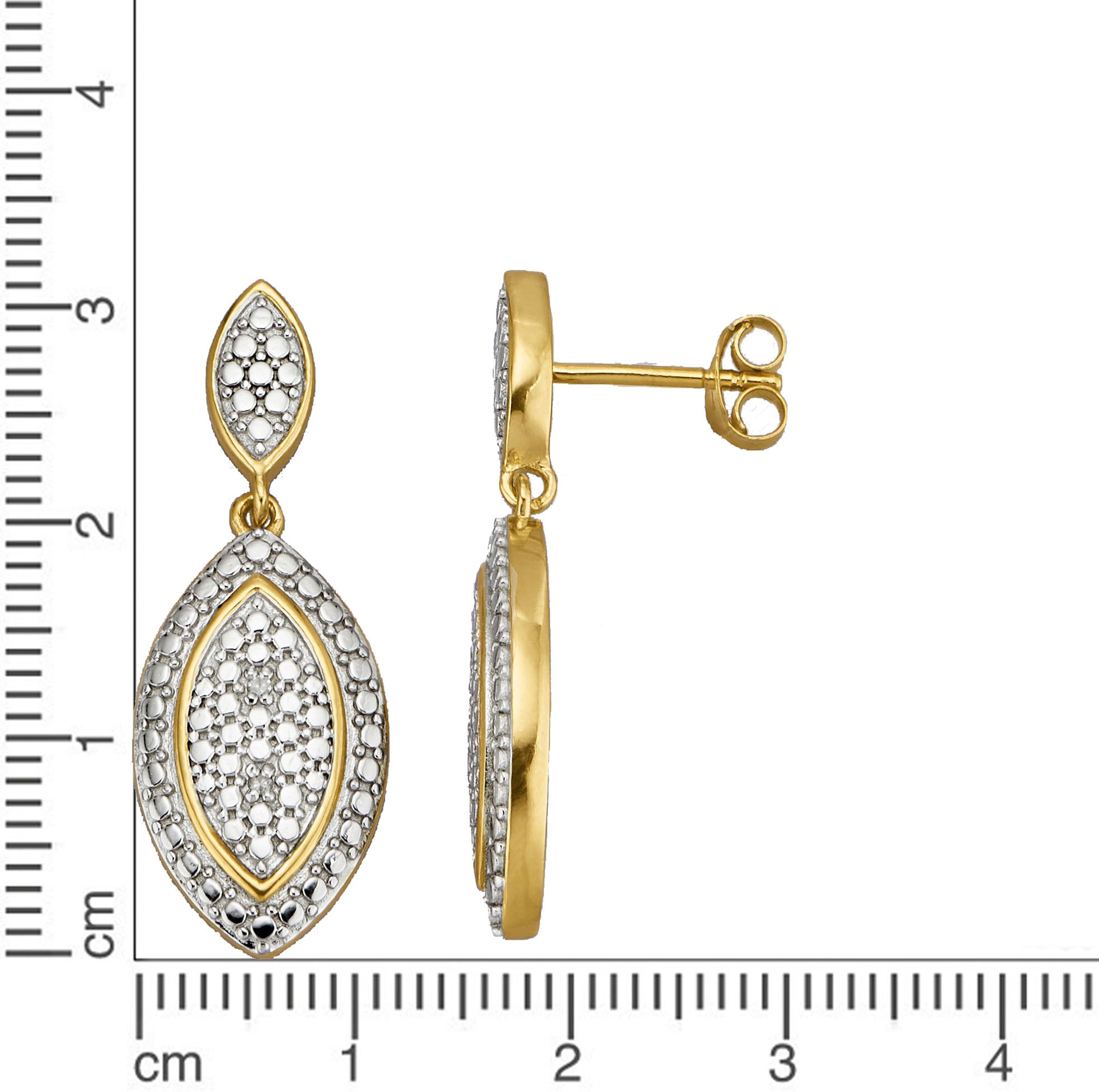 Firetti Paar Ohrhänger »Schmuck Geschenk Silber 925 Ohrschmuck Ohrringe Statement Navette«, mit Diamant