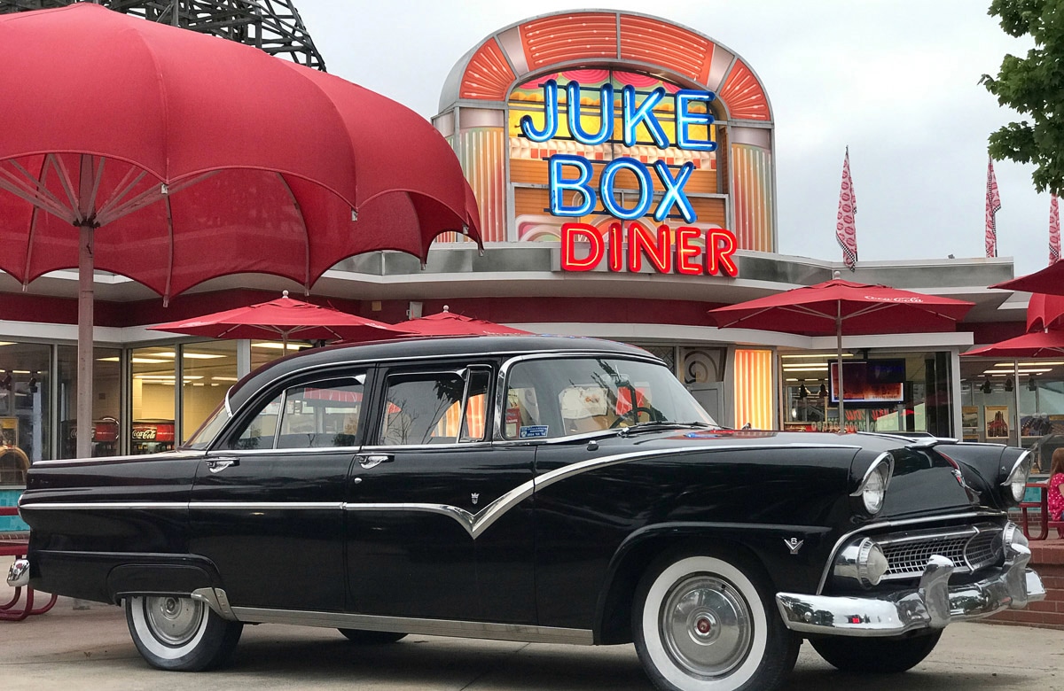 Papermoon Fototapete »JUKE BOX DINER-OLDTIMER NEON ROUTE 66 VINTAGE RETRO X günstig online kaufen