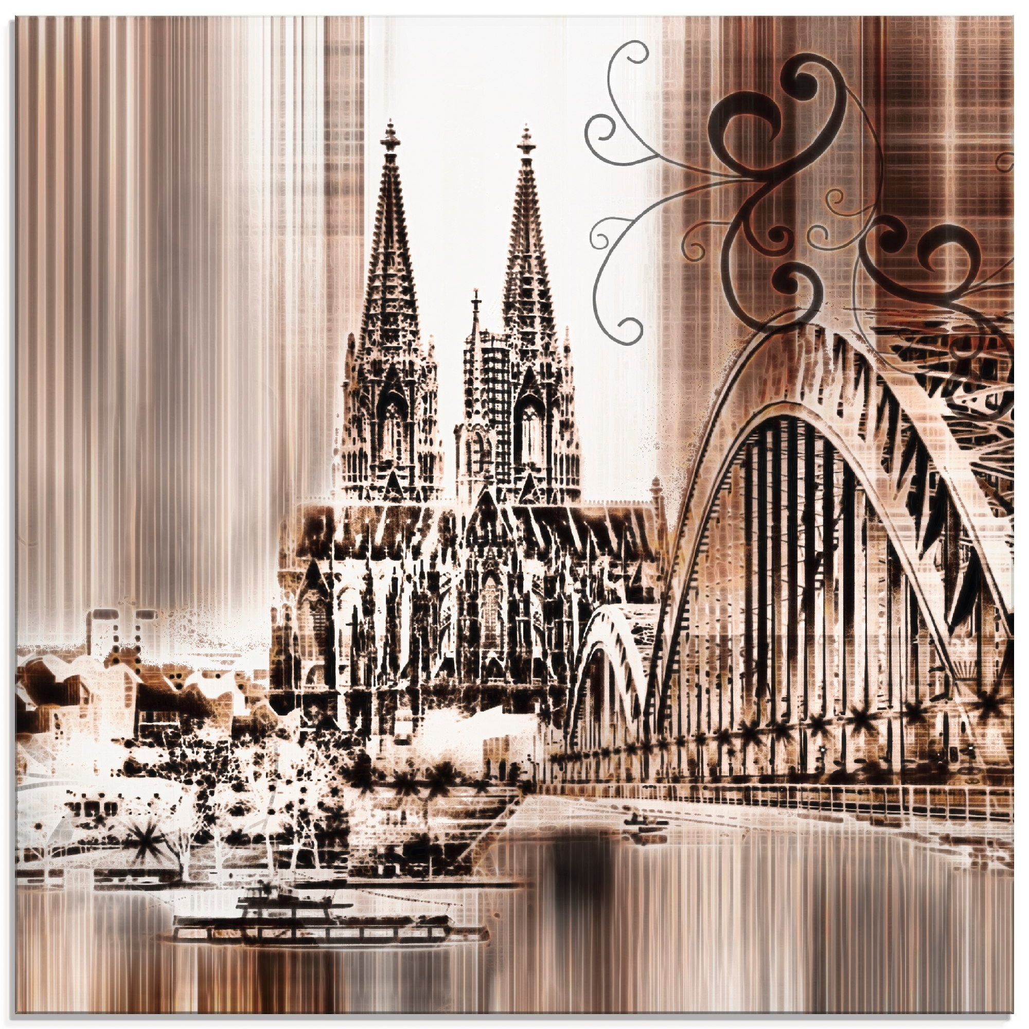 Artland Glasbild "Köln Skyline Collage VI", Architektonische Elemente, (1 S günstig online kaufen