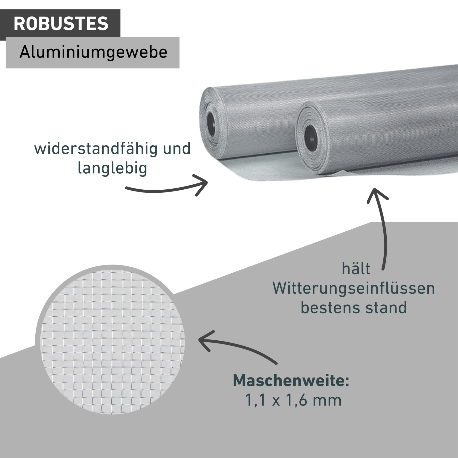 Windhager Fliegengitter-Gewebe »aus Aluminium, geeignet für Fenster und Lichtschächte« 1 Stk. tlg. Insektenschutzgitter erhältlich in unterschiedlichen Maßen