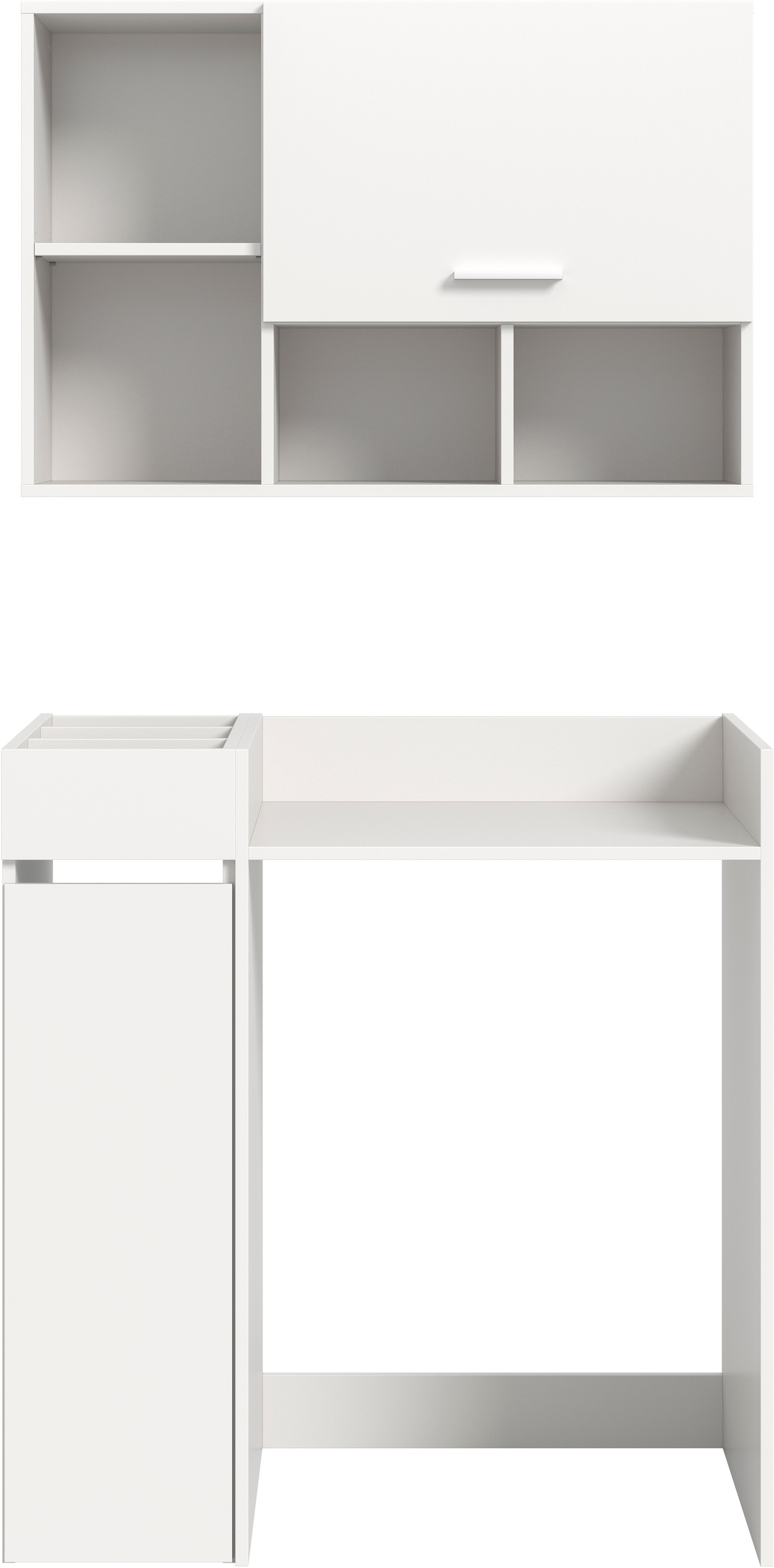 welltime Badmöbel-Set »FALAS, TOPSELLER!, 3-teilig, Hauswirtschaftsraum Set, Breite 95 cm«, (Set, 3 St., bestehend aus: Waschmaschinenumbauschrank, Standregal & Hängeschrank), Kombination, Waschmaschinenumbau, Waschmaschinenschrank, Wäschekammer