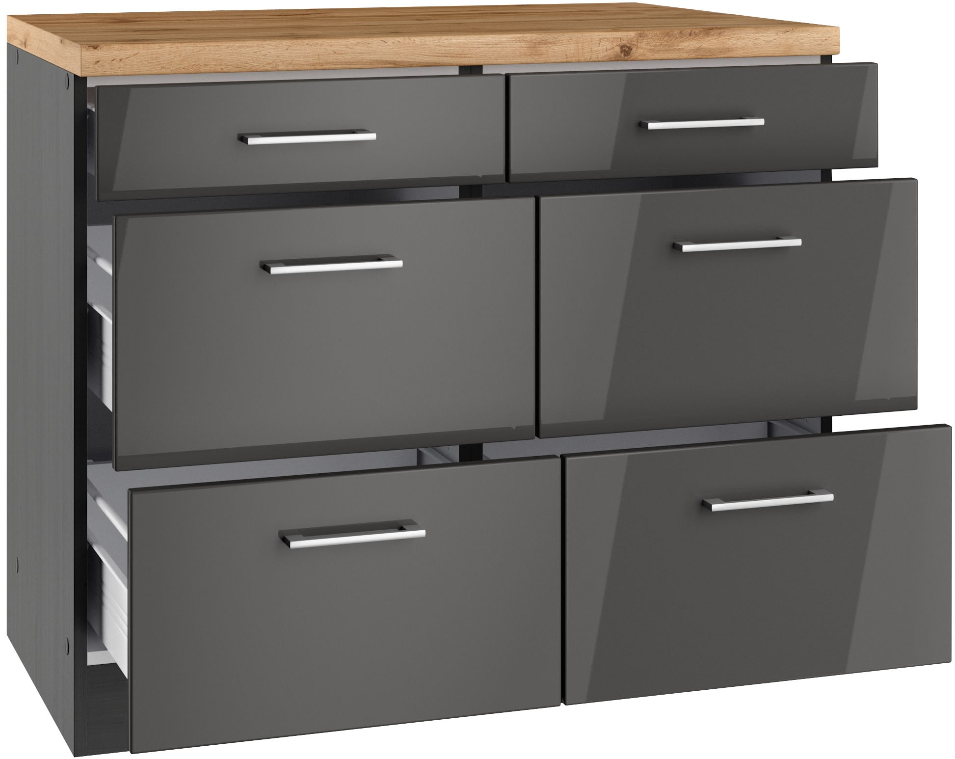 KOCHSTATION Unterschrank »KS-Milan«, HELD Möbel, Auszugschrank 50 cm, matte oder hochglänzende Fronten