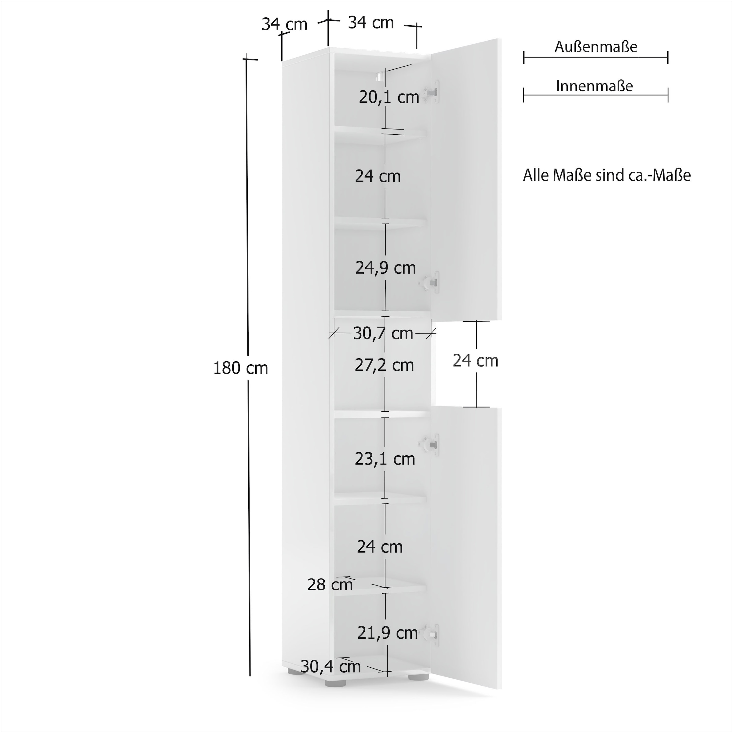 INOSIGN Hochschrank »Mister«, Breite 34 cm