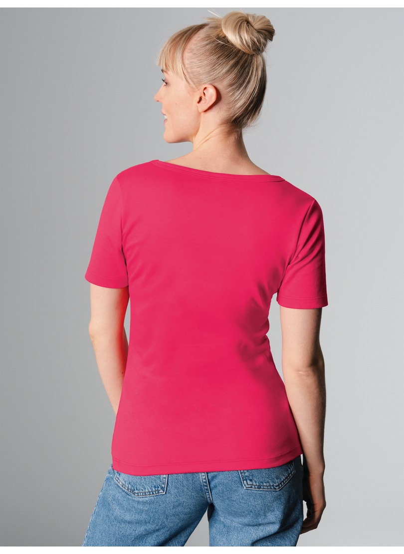Trigema T-Shirt »TRIGEMA V-Shirt aus Baumwolle/Elastan«, (1 tlg.)