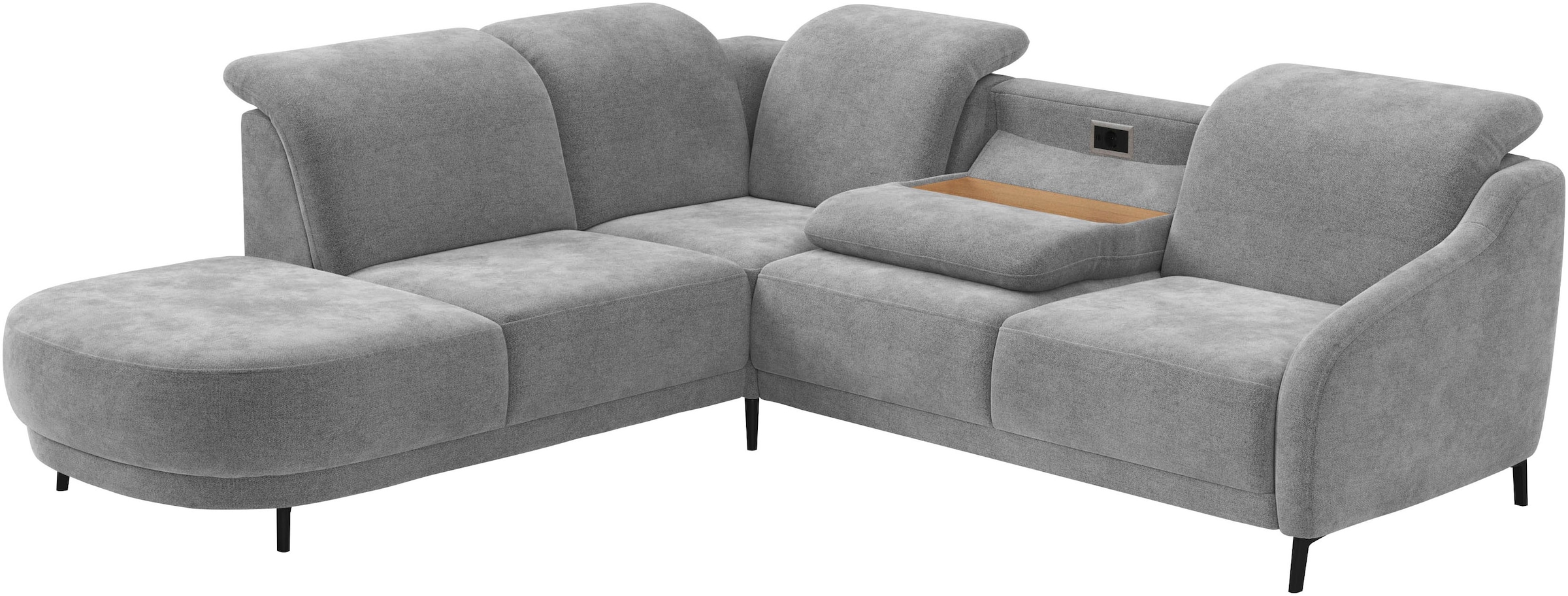 sit&more Ecksofa »Blues L-Form«, wahlweise mit Klapptisch und USB
