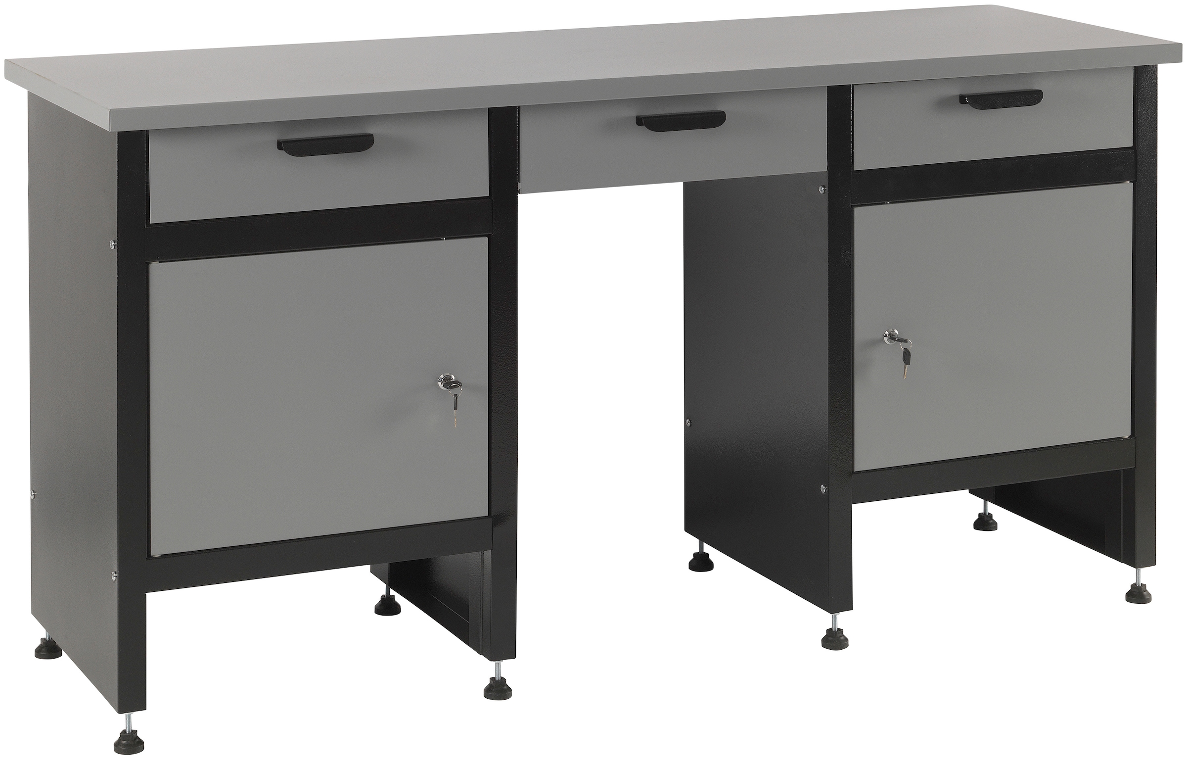Profiwerk Werkbank »Werkstattset Kiel«, (Set, 3 tlg.), Breite 160 cm, abschließbar, höhenverstellbar, Hängeschrank & Lochwand