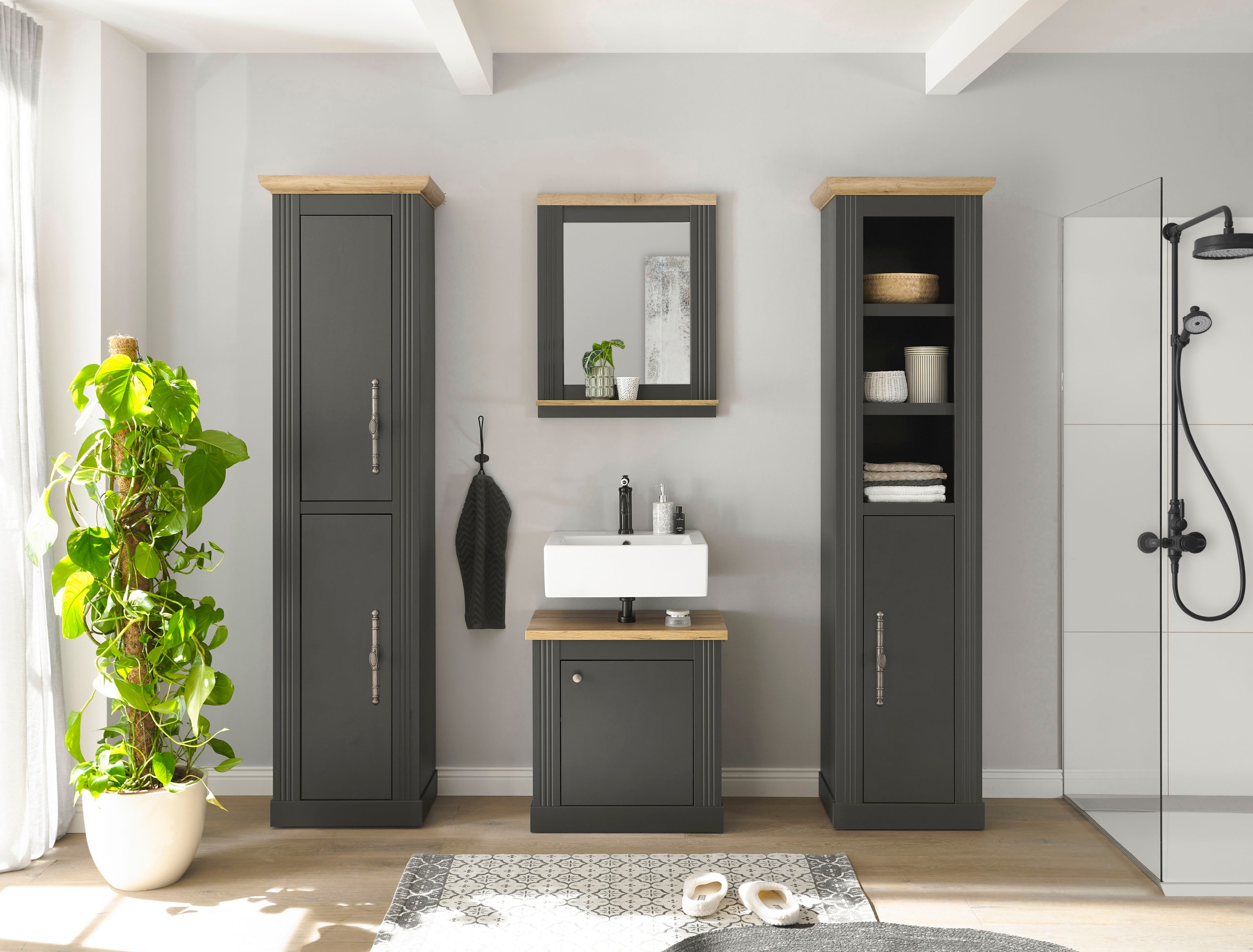 Home affaire Badmöbel-Set »WESTMINSTER, Bad im Landhausstil, 4-teiliges Bad günstig online kaufen