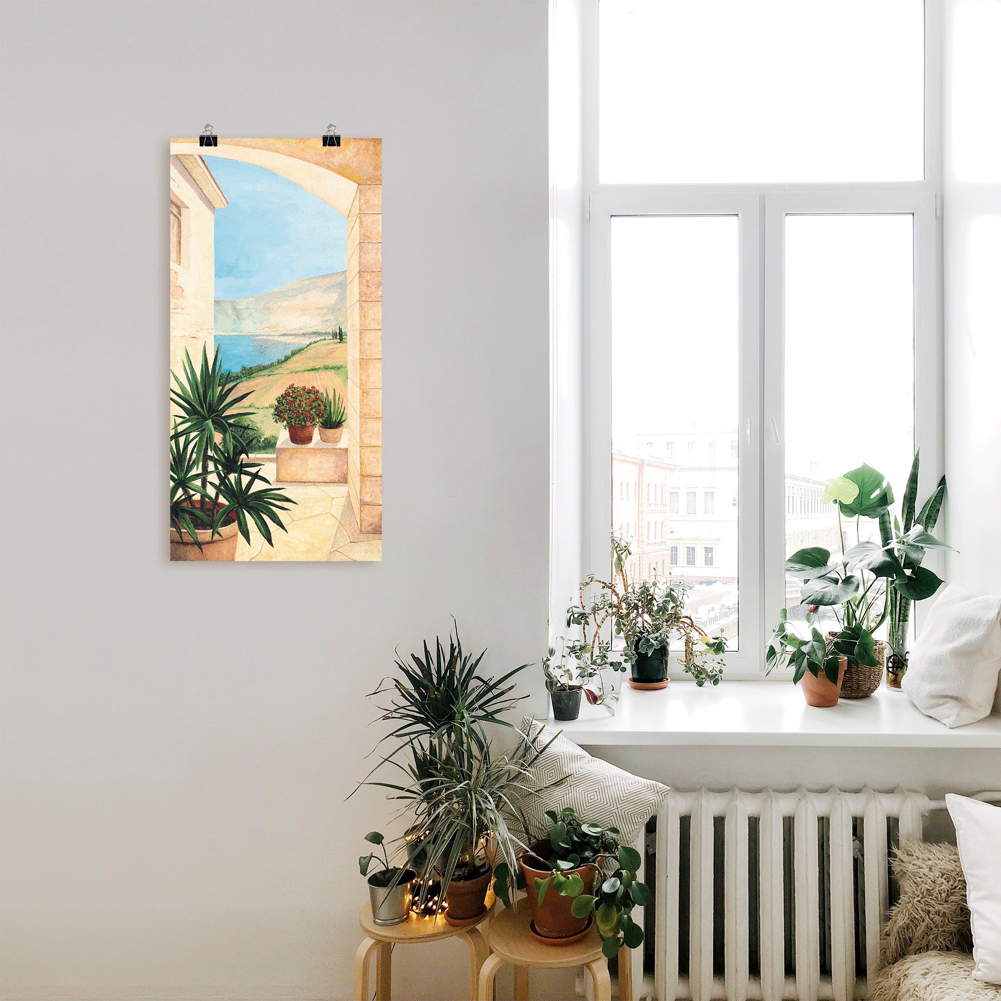 Artland Wandbild »Blick auf Toskanalandschaft«, Fensterblick, (1 St.), als Alubild, Outdoorbild, Leinwandbild, Poster, Wandaufkleber