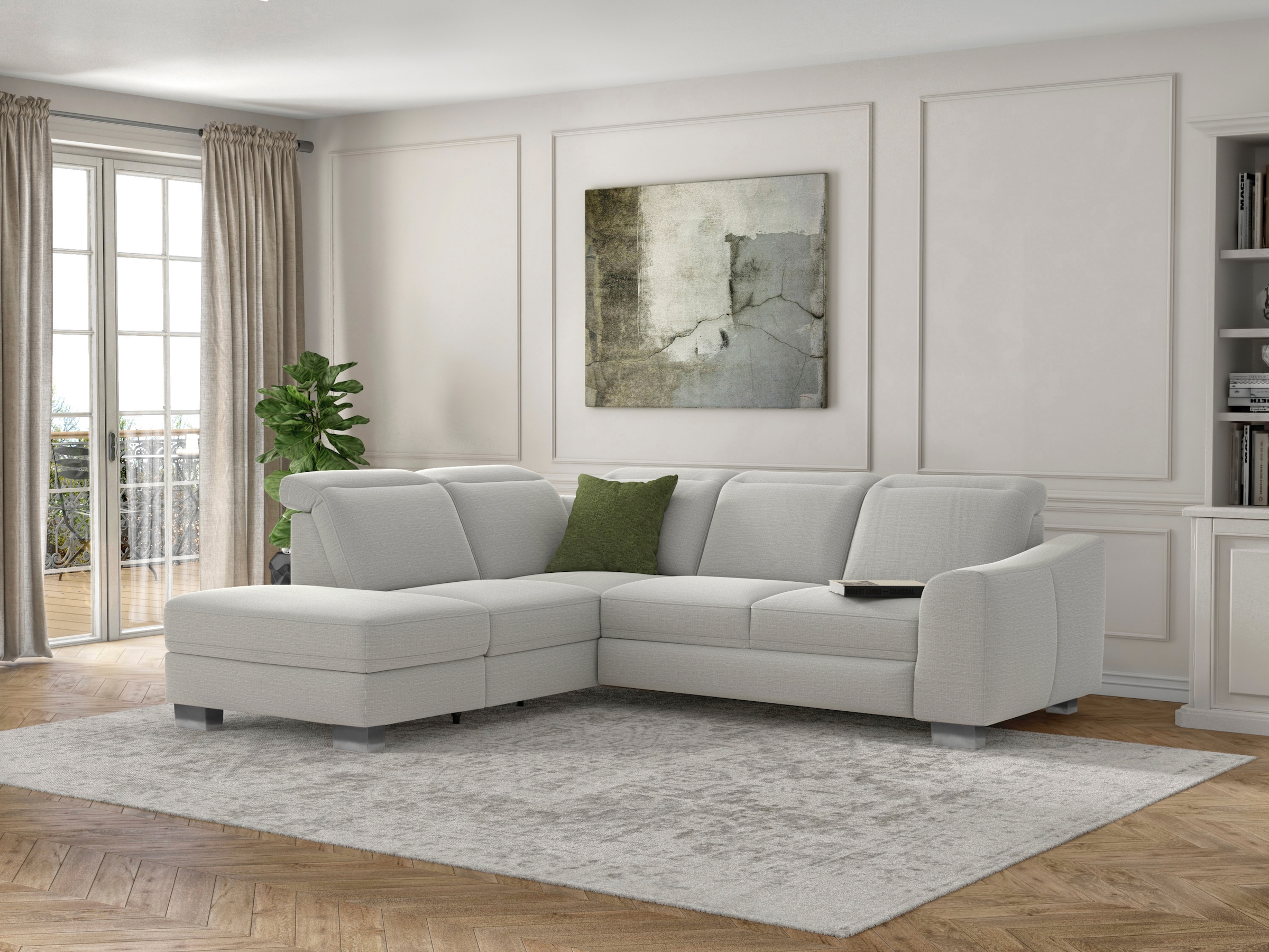 sit&more Ecksofa »Dundee L-Form«, mit Federkern und Edelstahlfüßen, wahlwei günstig online kaufen