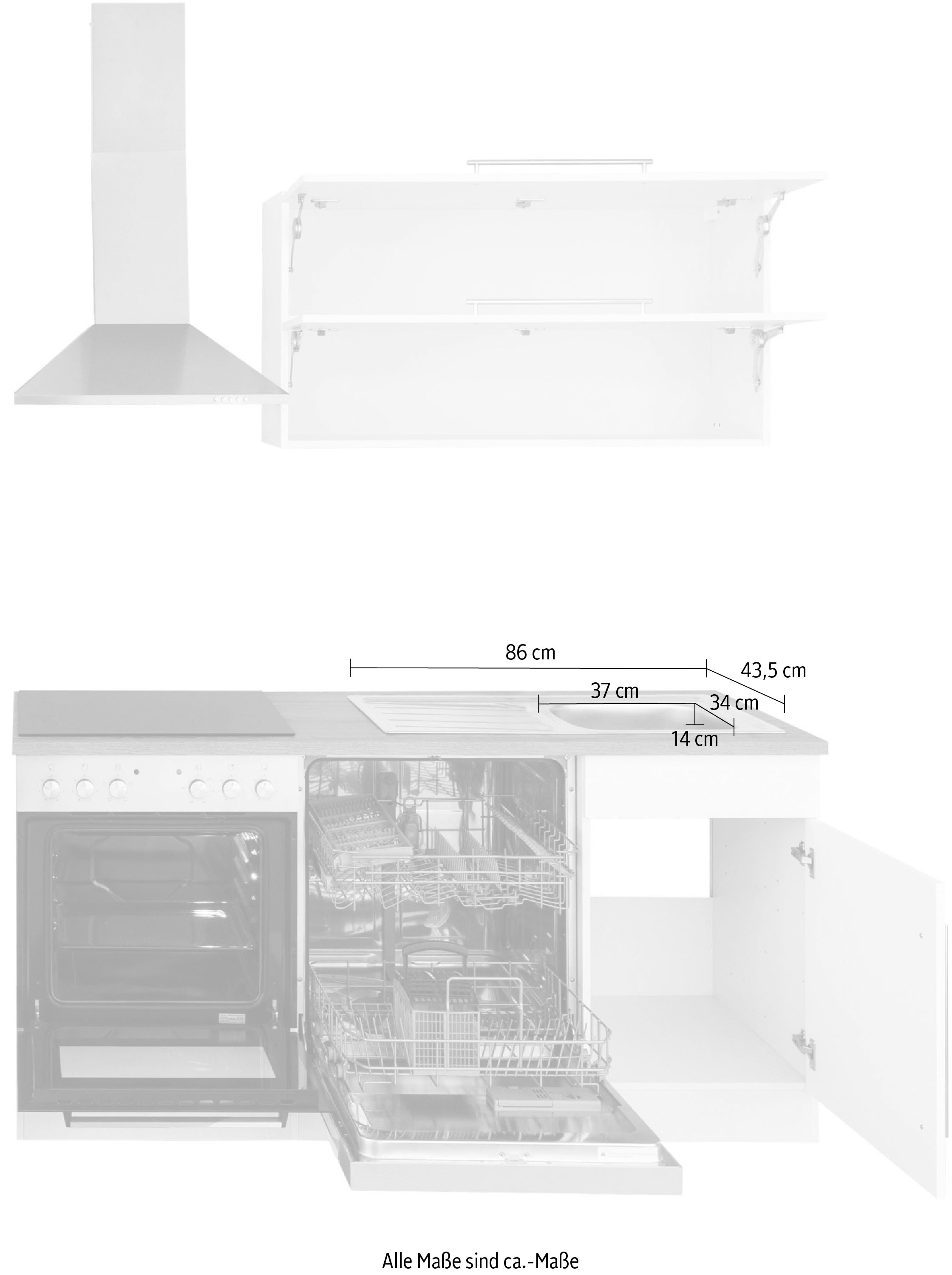 HELD MÖBEL Küchenzeile »Samos«, ohne E-Geräte, Breite 170 cm auf Rechnung  kaufen | Hängeschränke