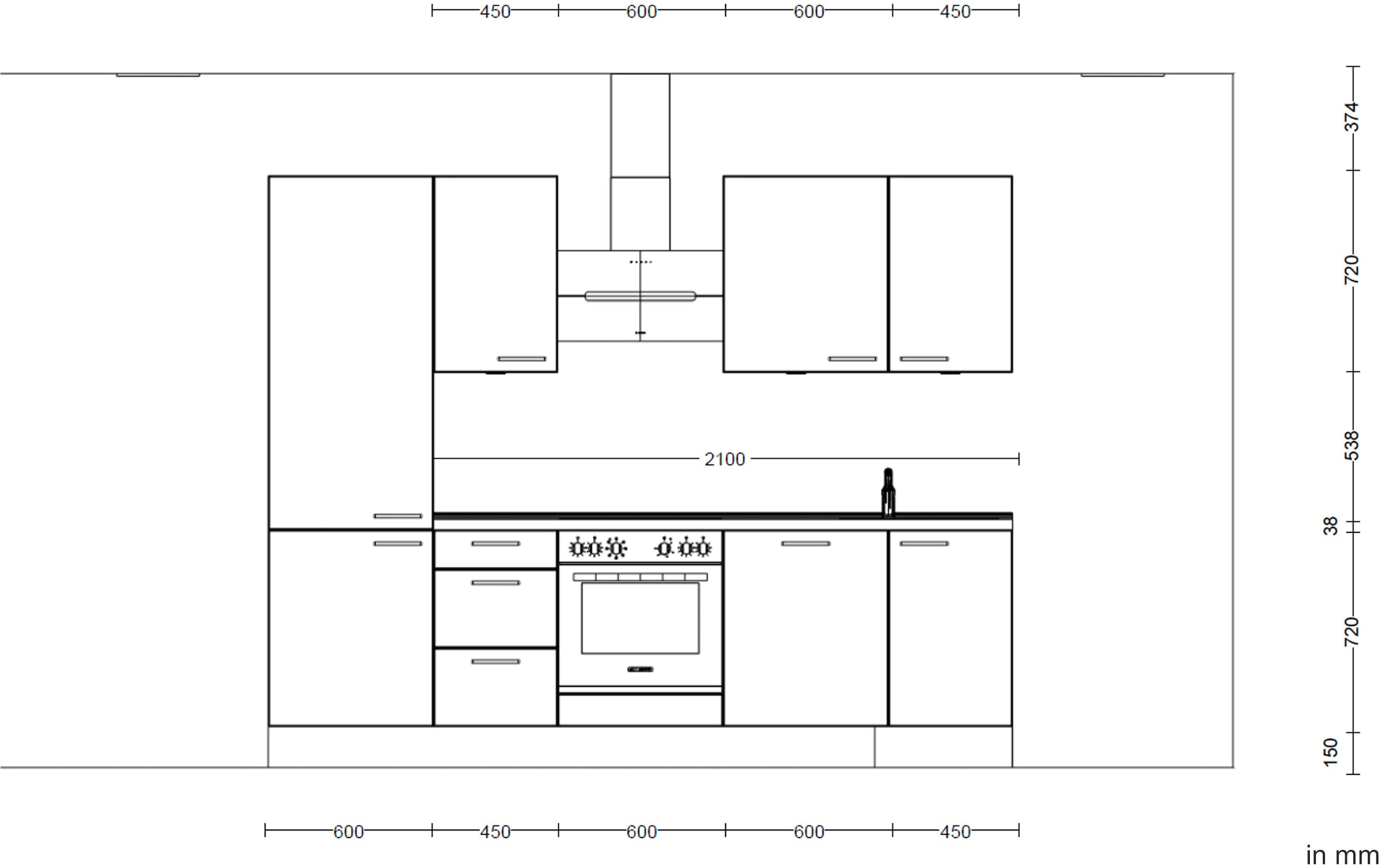 nobilia® Küchenzeile »"Touch II"«, vormontiert, Ausrichtung wählbar, Breite 270 cm, wahlw. mit E-Geräten