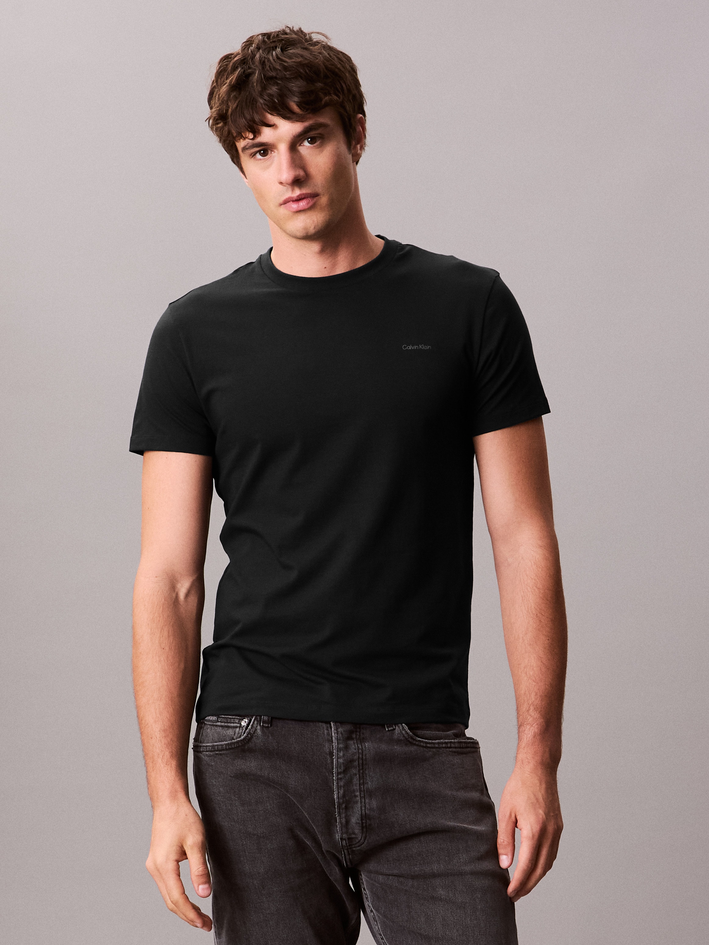 Calvin Klein T-Shirt »SS STRETCH COTTON SLIM TEE«, Mit Rundhalsausschnitt