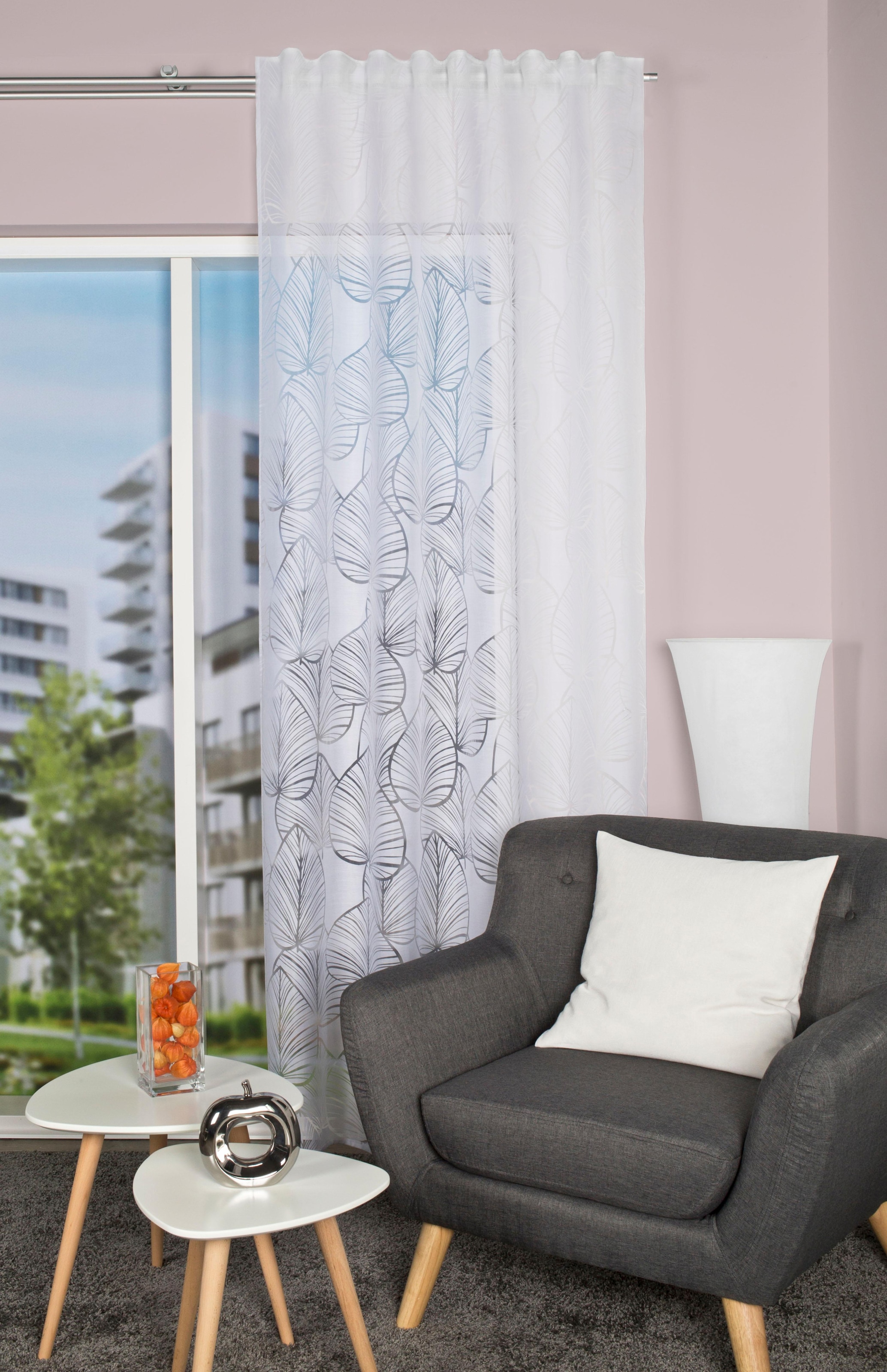 HOME WOHNIDEEN Vorhang »BLATTANO« Multifunktionsband 1 Stk. tlg. HxB: 245x1 günstig online kaufen