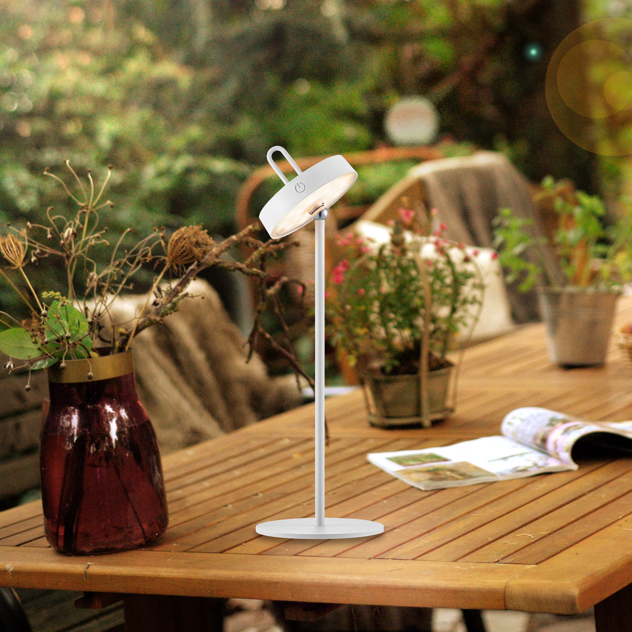 JUST LIGHT Tischleuchte »AMAG«, 1 flammig, Leuchtmittel LED-Modul | LED fest integriert, Akkuleuchte