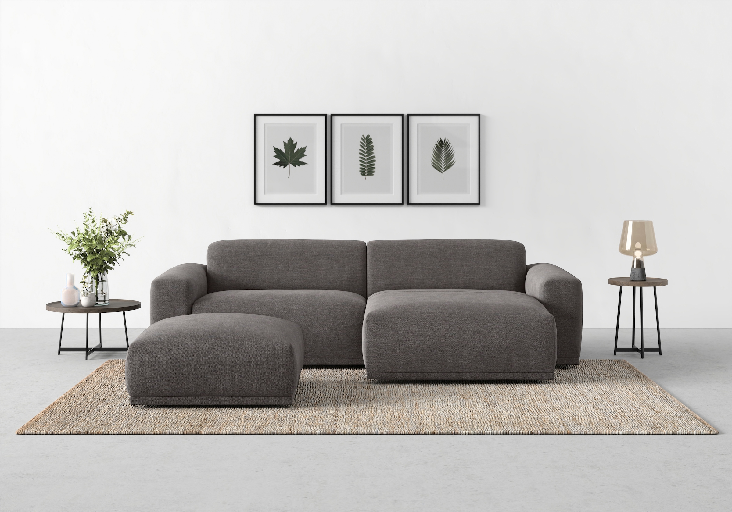 TRENDMANUFAKTUR Ecksofa »Braga, mit hochwertigem Kaltschaum, L-Form, in Cord erhältlich«, (2 St.), modernes Sofa, Couch mit hohem Sitzkomfort, 255/72/160 cm (B/H/T)
