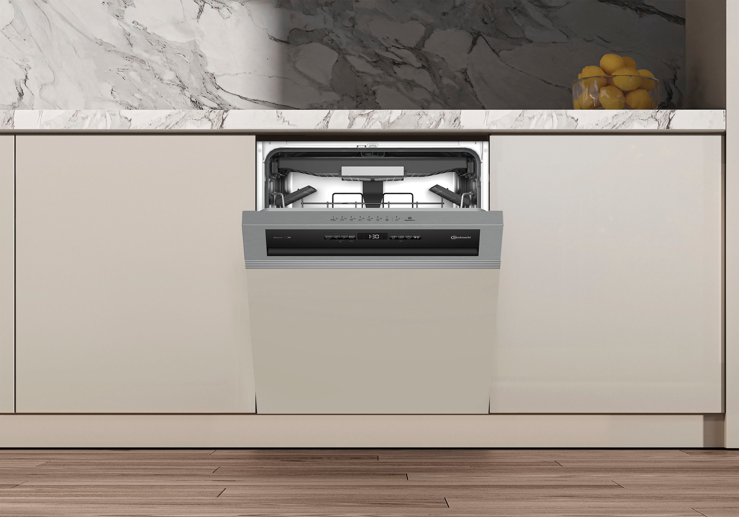 BAUKNECHT teilintegrierbarer Geschirrspüler »OBBC Ecosilent2 8650« 8,9 l 14 tlg. Maßgedecke ActiveDry – automatische Türöffnung, 2+2 Herstellergarantie