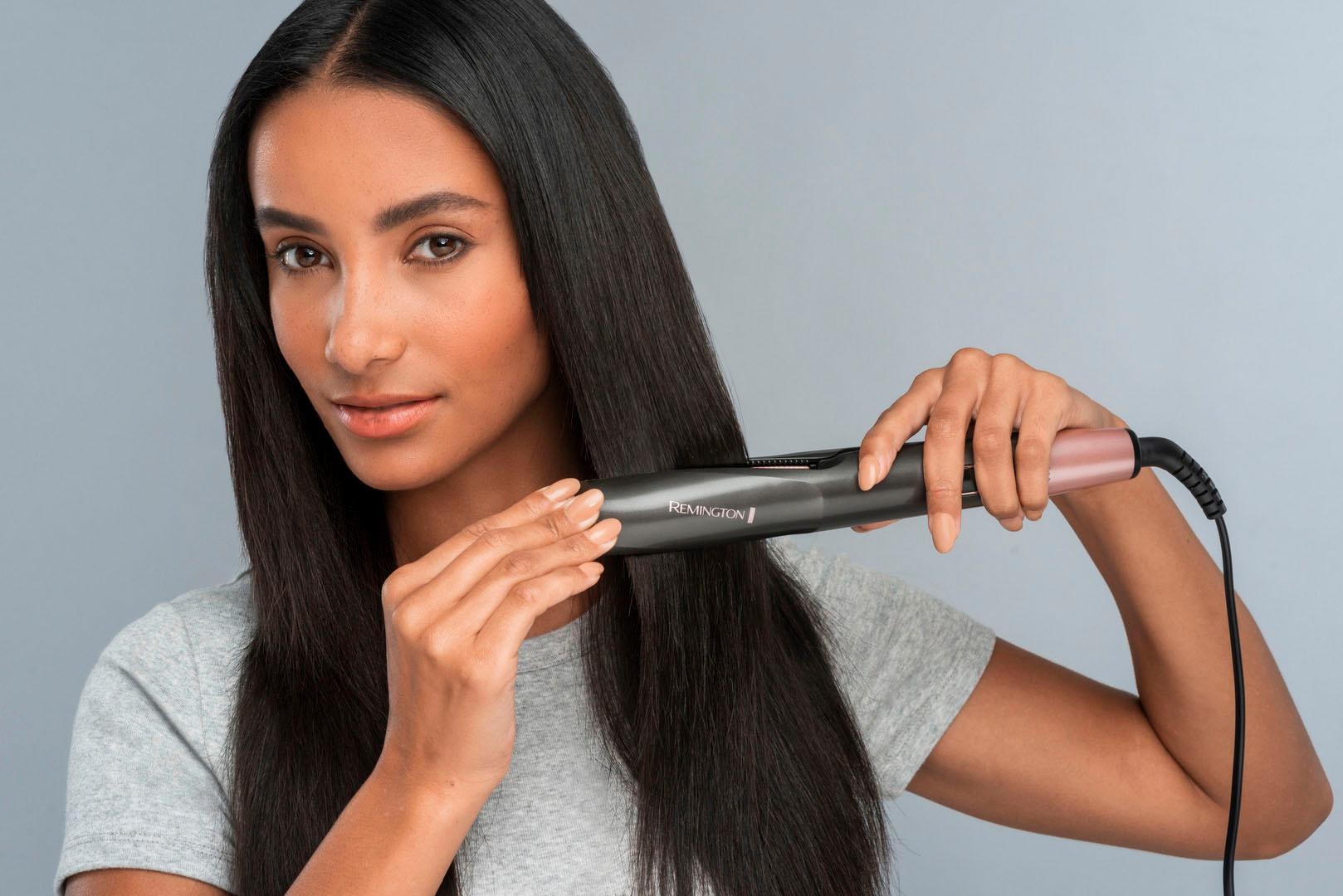 Remington Glätteisen »S6606 Curl & Straight Confidence Haarglätter«, Keramik-Turmalin-Beschichtung, Professionelles 2-in-1 Styling: Glätteisen, Locken&Wellen; LCD display