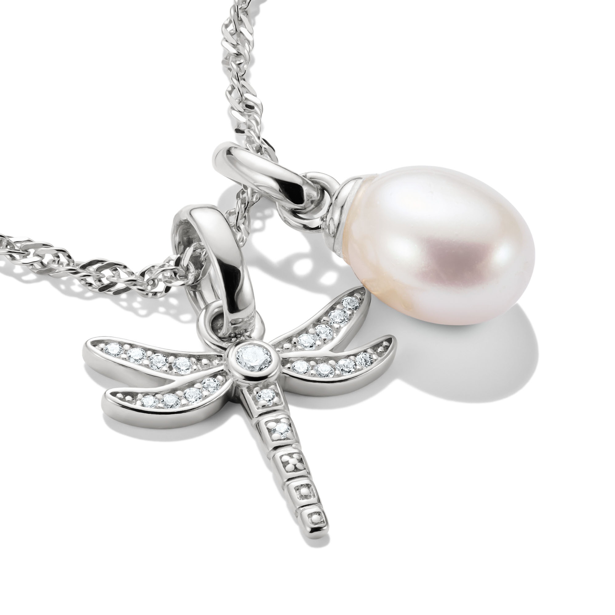 THOMAS SABO Charm-Einhänger »Charm Libellen-Design - Connect, CC1285-051-14, CC1285-414-14«, mit Zirkonia (synth.)