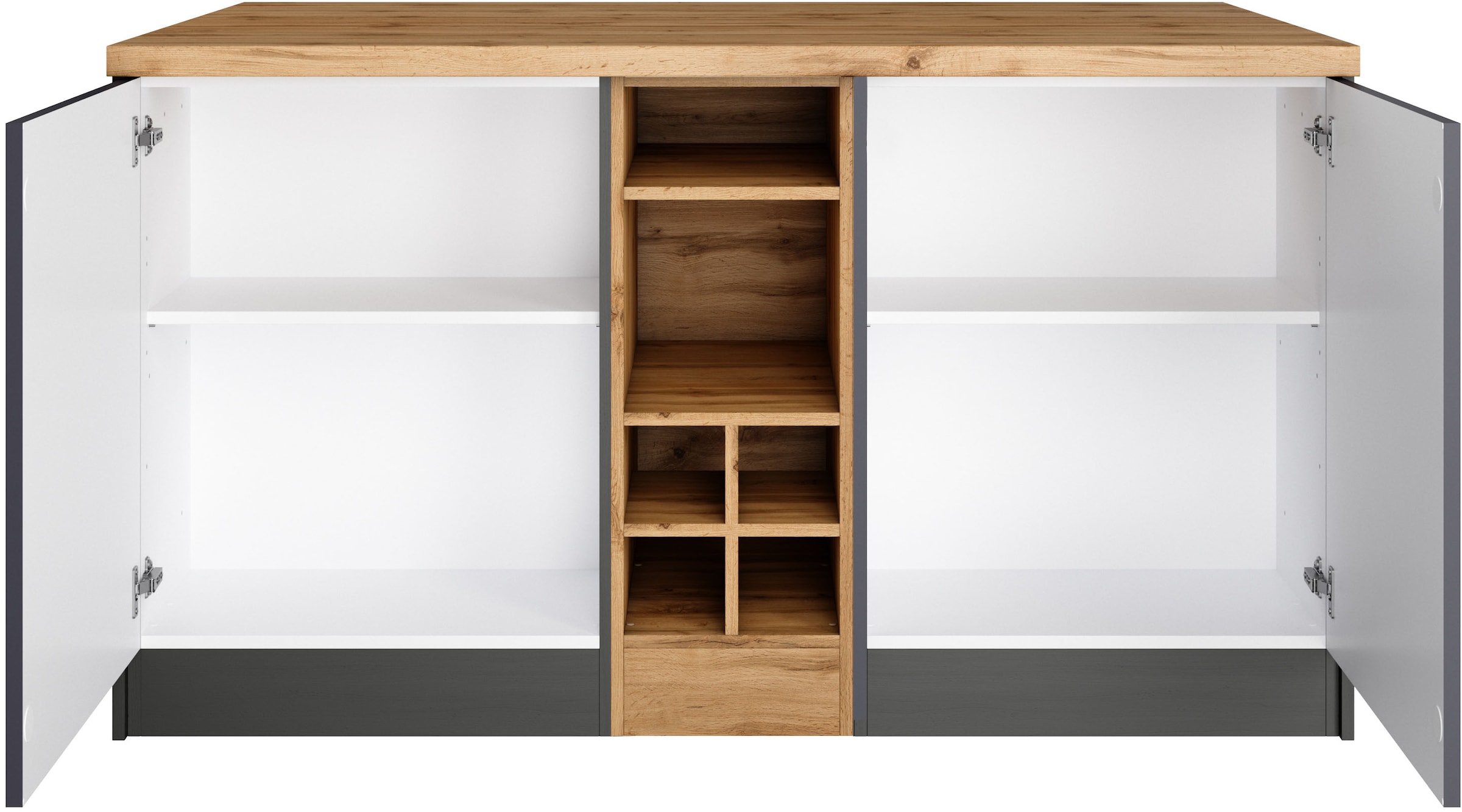 KOCHSTATION Kücheninsel »KS-Milan« Stellmaß 153/100 cm, viel Stauraum, Lebensmittelpunkt: Küche