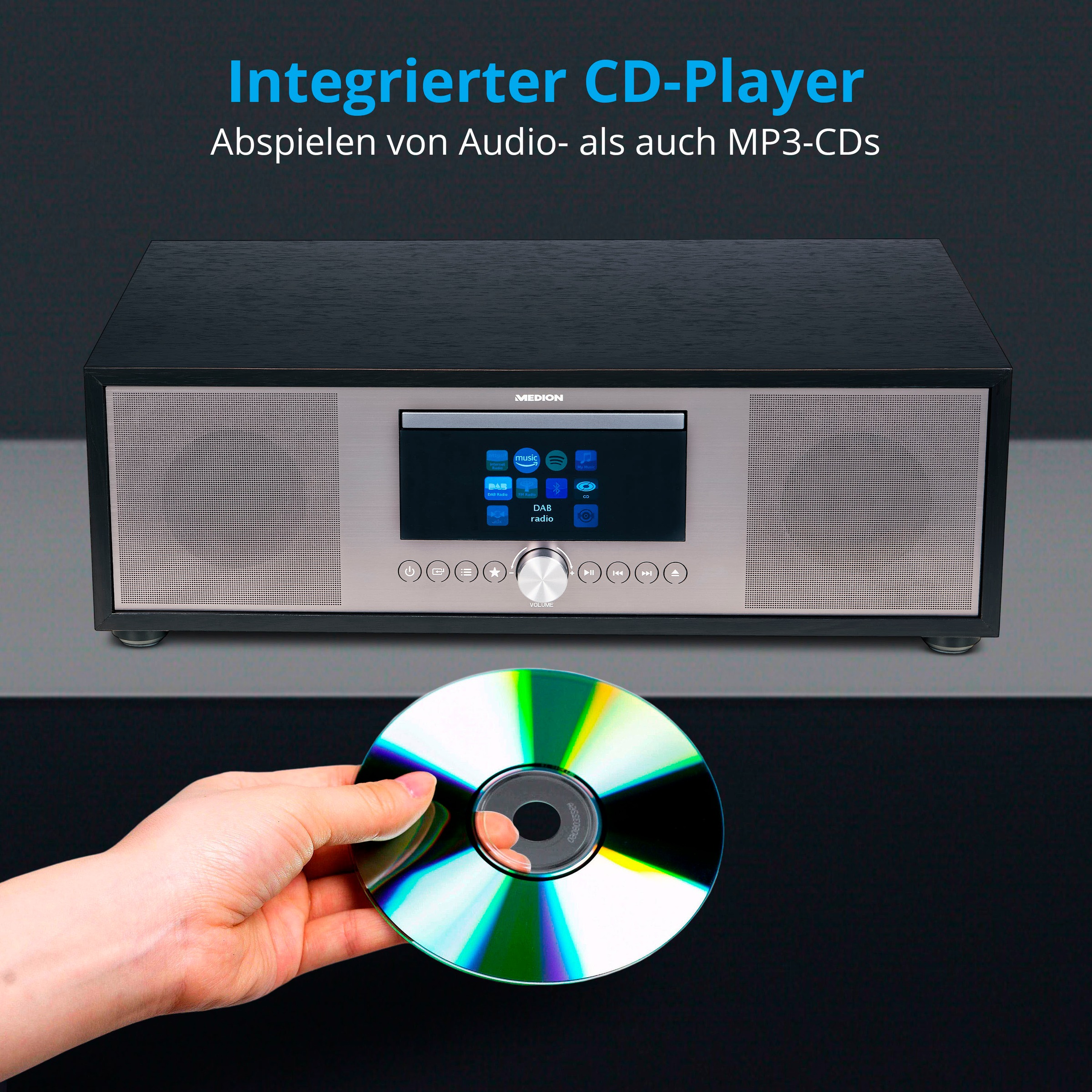 Medion® Internet-Radio »All-In-One Audio System LIFE® P-Serie«, (Bluetooth-LAN (Ethernet)-WLAN Internetradio-Digitalradio (DAB+)-UKW mit RDS-FM-Tuner 80 W)