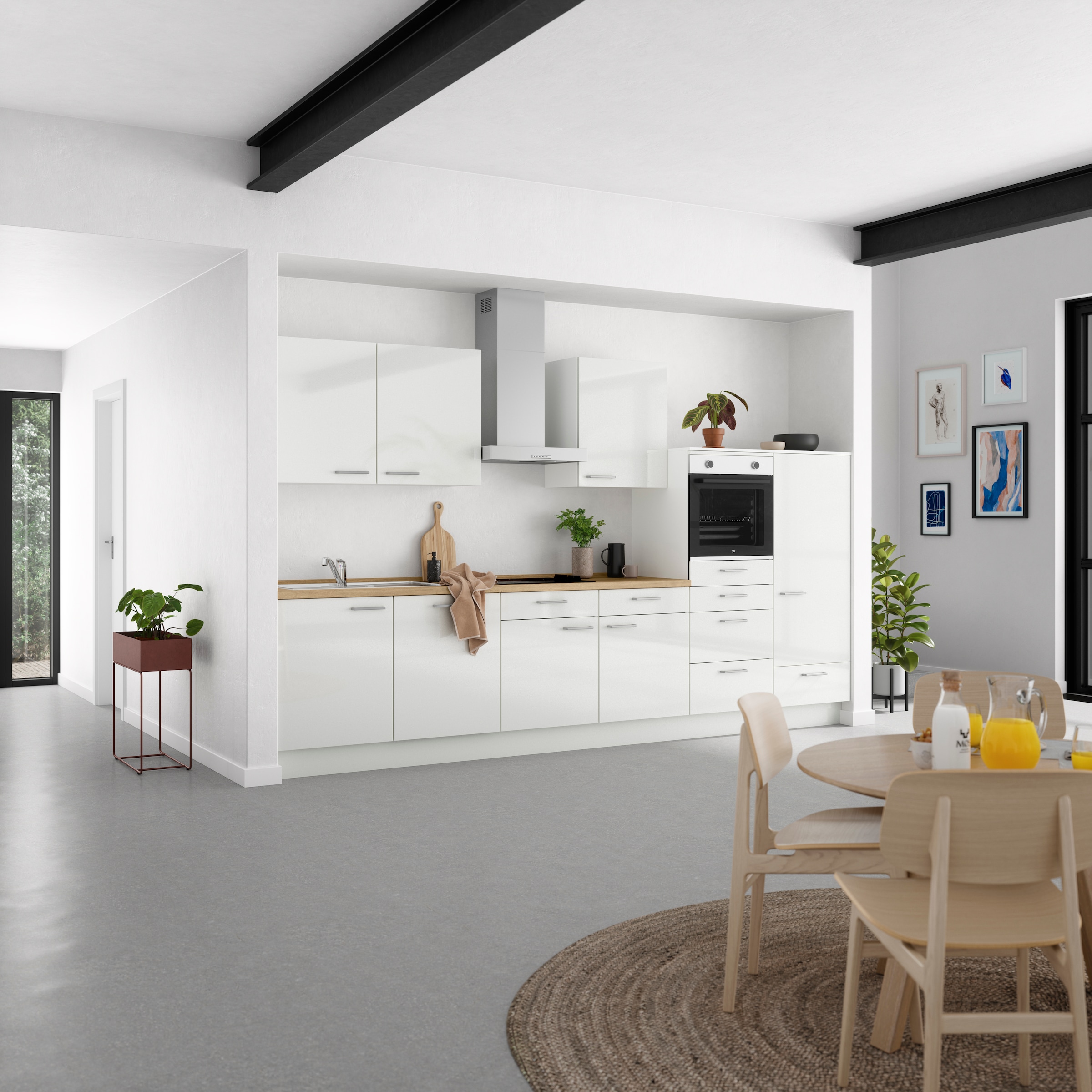 nobilia® Küchenzeile »"Flash I"« vormontiert, Ausrichtung wählbar, Breite 360 cm, wahlw. mit E-Geräten