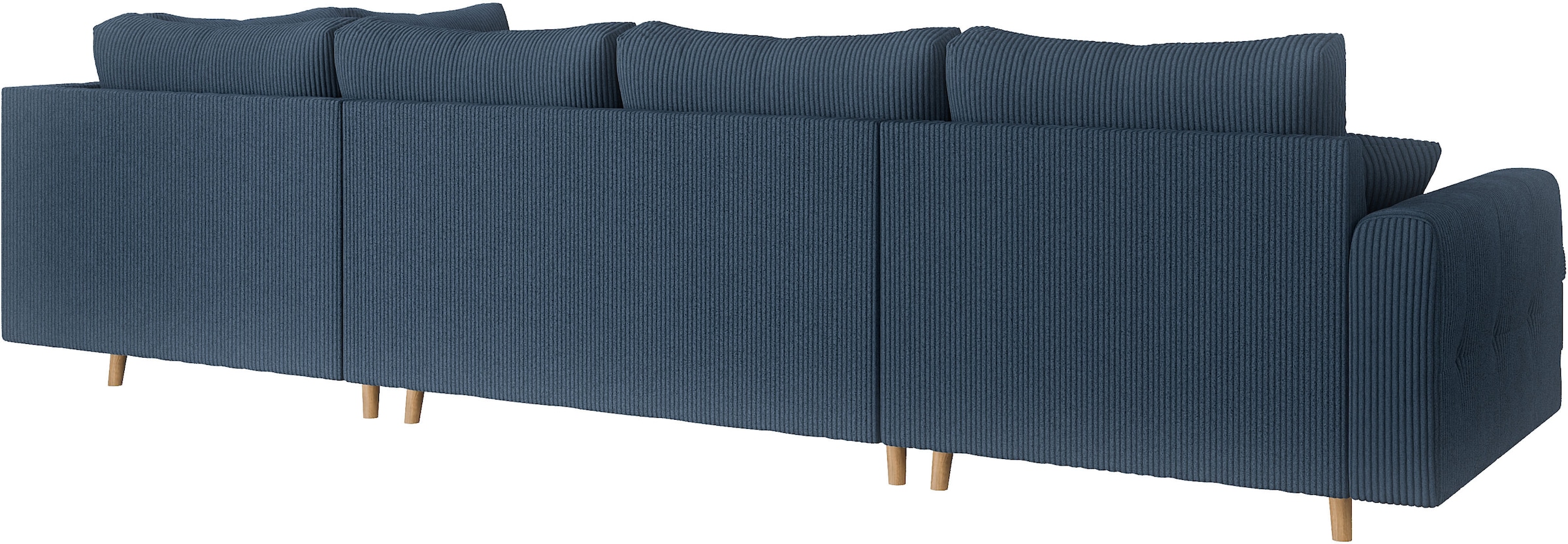 Home affaire Wohnlandschaft »CHARRE U-Form mit Ottomane, Maße B/T/H: 310/161/81 cm«, feine Steppung, lose Rücken- und Zierkissen, auch in Cord und Bouclé