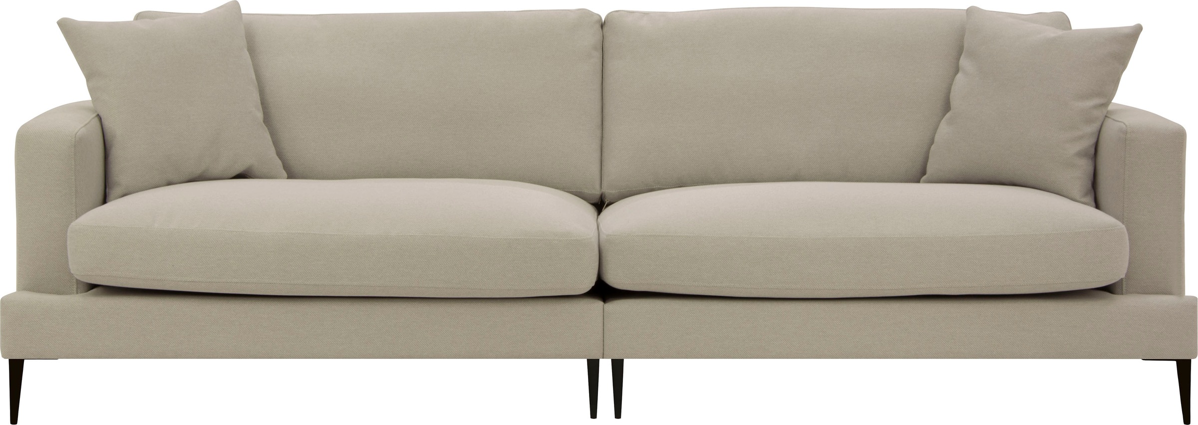 Leonique 3-Sitzer »Cozy elegantes Designsofa, Maße B/T/H: 211/97/80 cm«, mit losen Kissen und Metallbeinen
