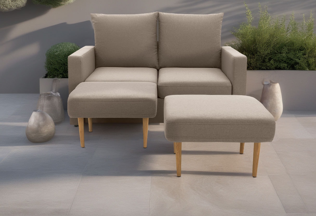 DOMO collection 2-Sitzer »Slunce, Outdoor-Raumwunder«, 2-Sitzer inkl. 2 Hoc günstig online kaufen