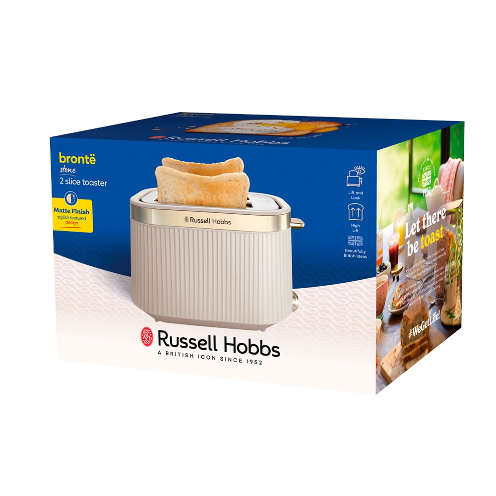 RUSSELL HOBBS Toaster »Brontë Stone 26761-56« 980 W 2 extra breite Toastschlitze, 6 Bräunungsstufen, matt, Auftaufunktion