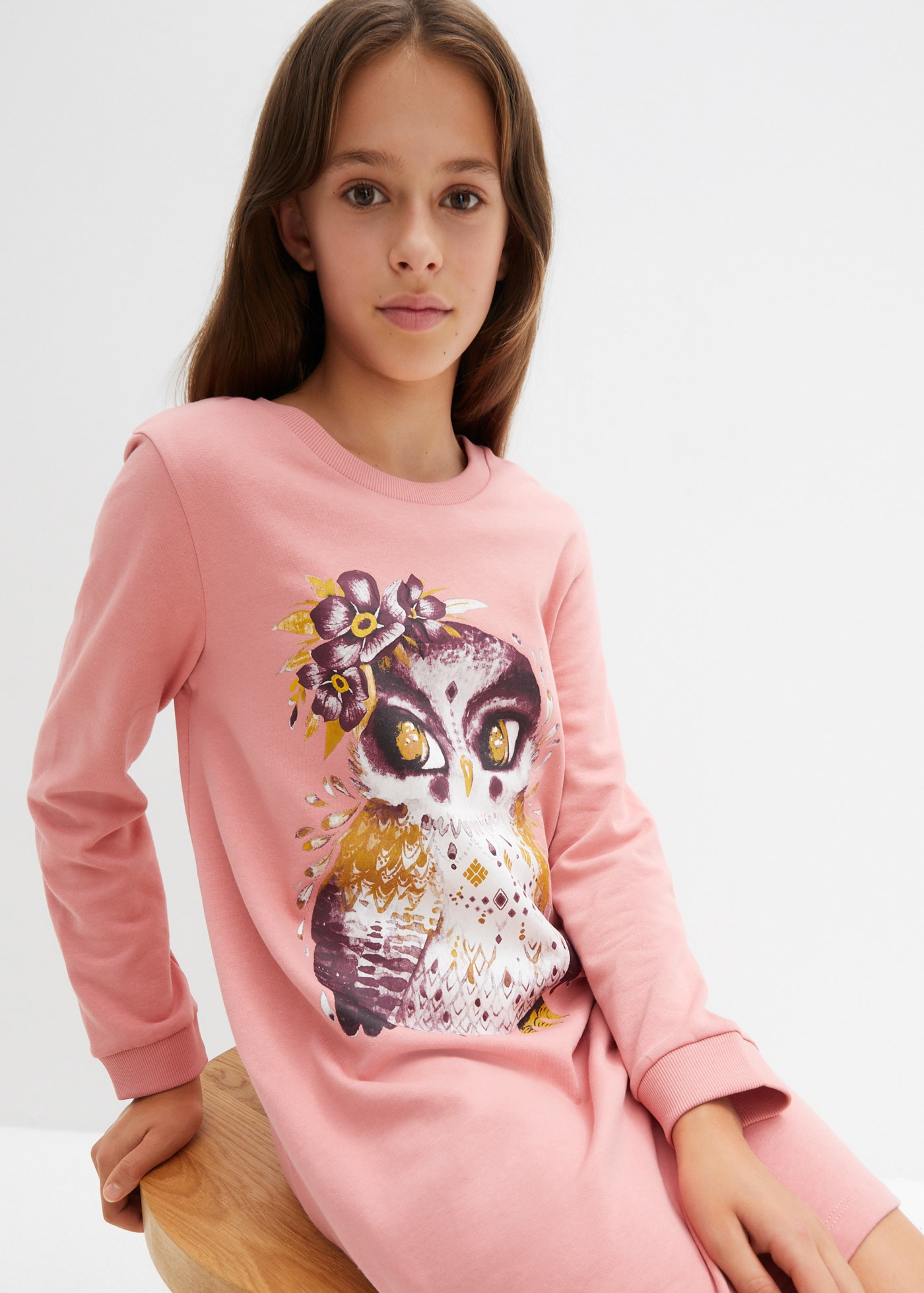 bonprix Sweatkleid »Sweatkleid aus reiner Baumwolle« Sweatkleid aus reiner Baumwolle