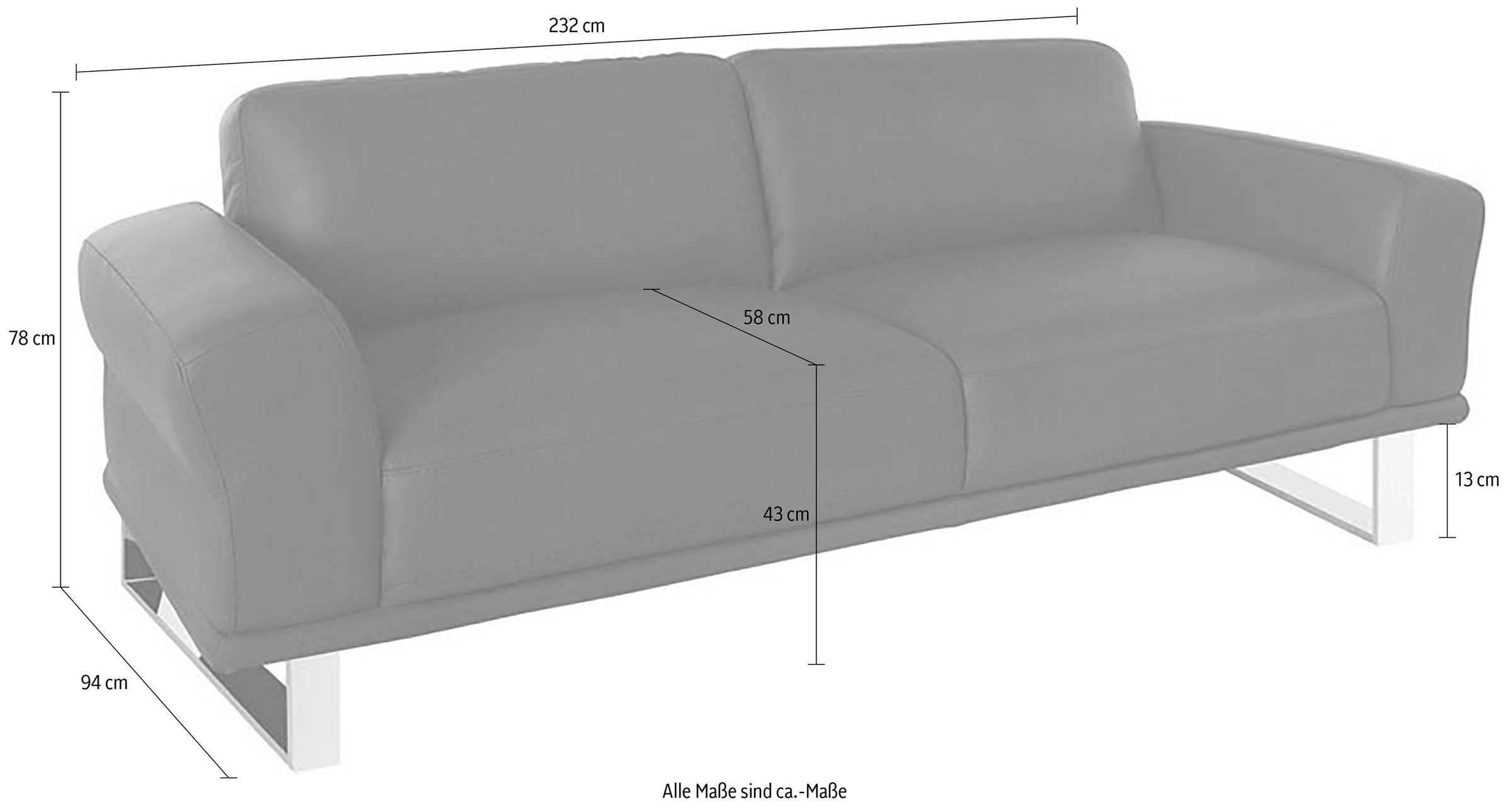 W.SCHILLIG 2,5-Sitzer »montanaa«, mit Metallkufen in Chrom glänzend, Breite 232 cm