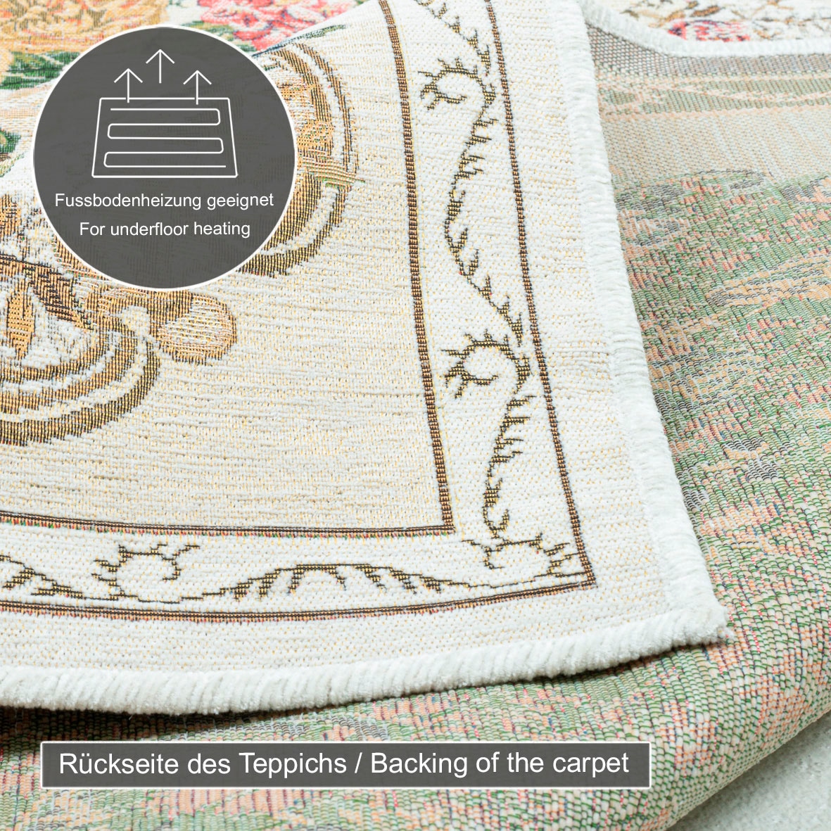 THEKO Bettumrandung »Flomi Floral«, (3 tlg.), Bettvorleger, Läufer-Set für das Schlafzimmer, gewebt, Blumen Design
