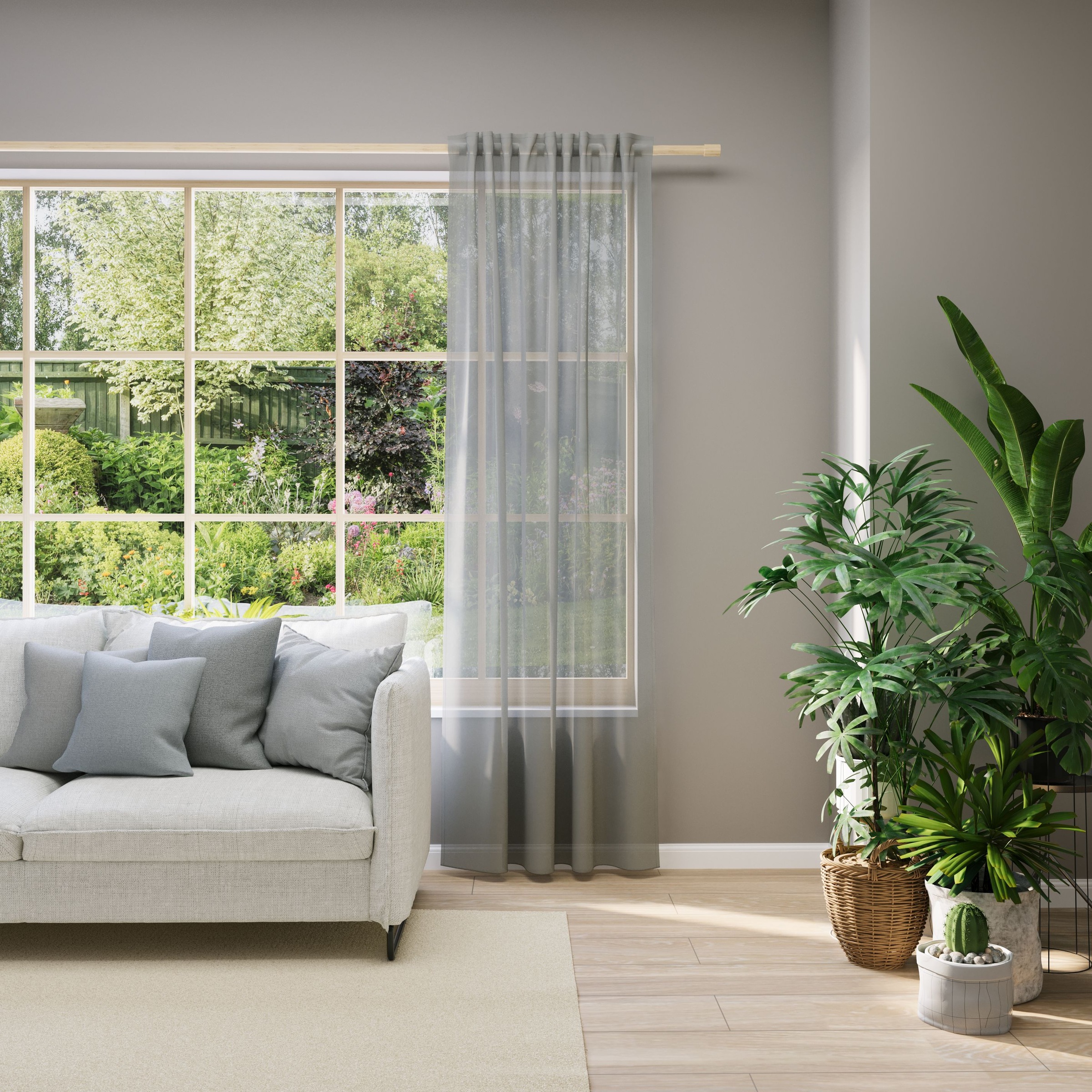 Neutex for you! Vorhang nach Maß »EVA«, (1 St.), Uni-Voile mit elegantem Glanz