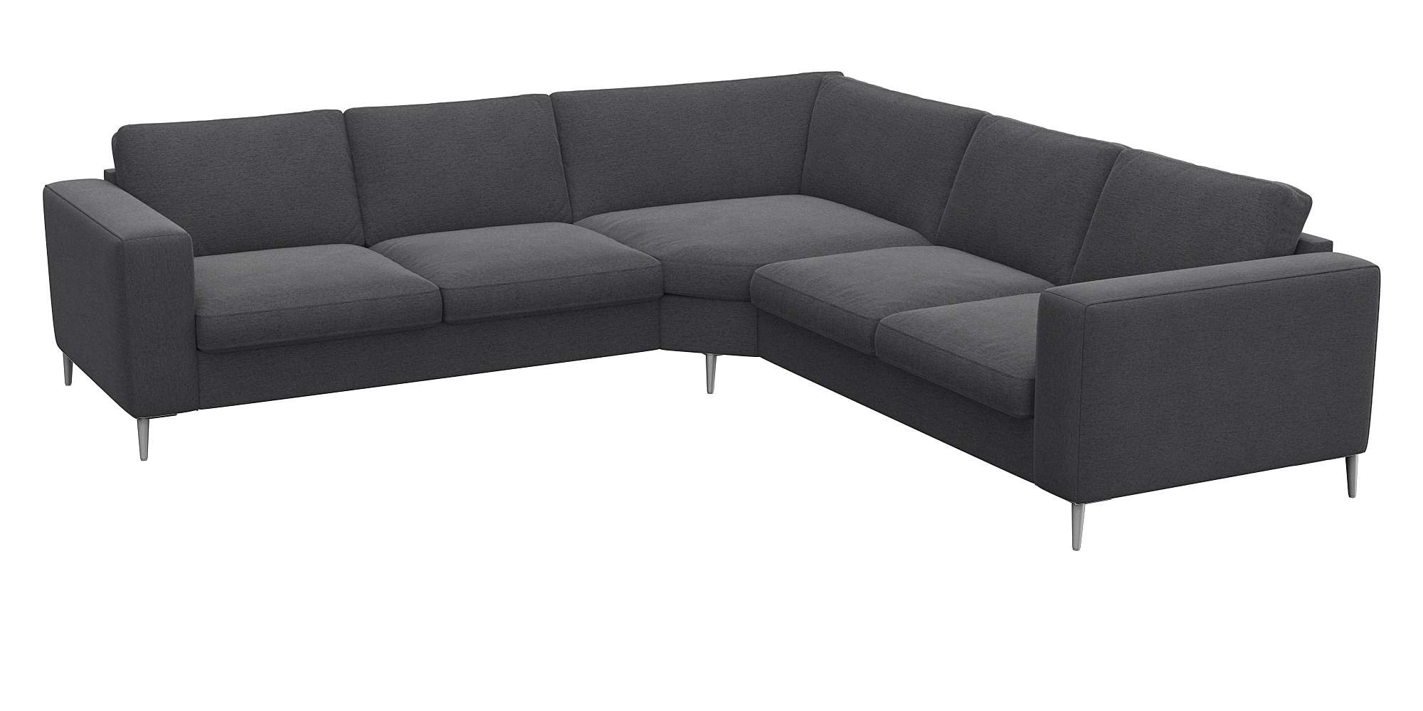 FLEXLUX Ecksofa »Fiore, gleichschenklig, super Sitzkomfort durch Kaltschaum im Sitz«, breite Armlehnen, Füße Alu