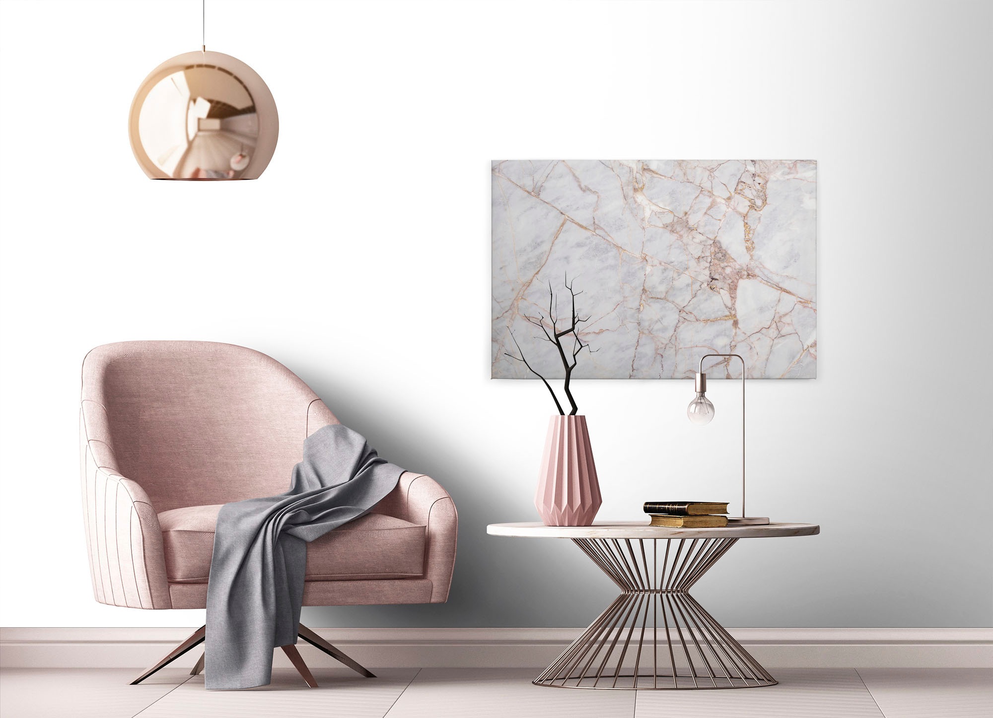 A.S. Création Leinwandbild »Grey Light Marble«, Kunst-Marmor-Kinder, (1 St.), Marmoroptik Marmor Keilrahmen Leinwand-Bild Wohnzimmer modern Wandbild