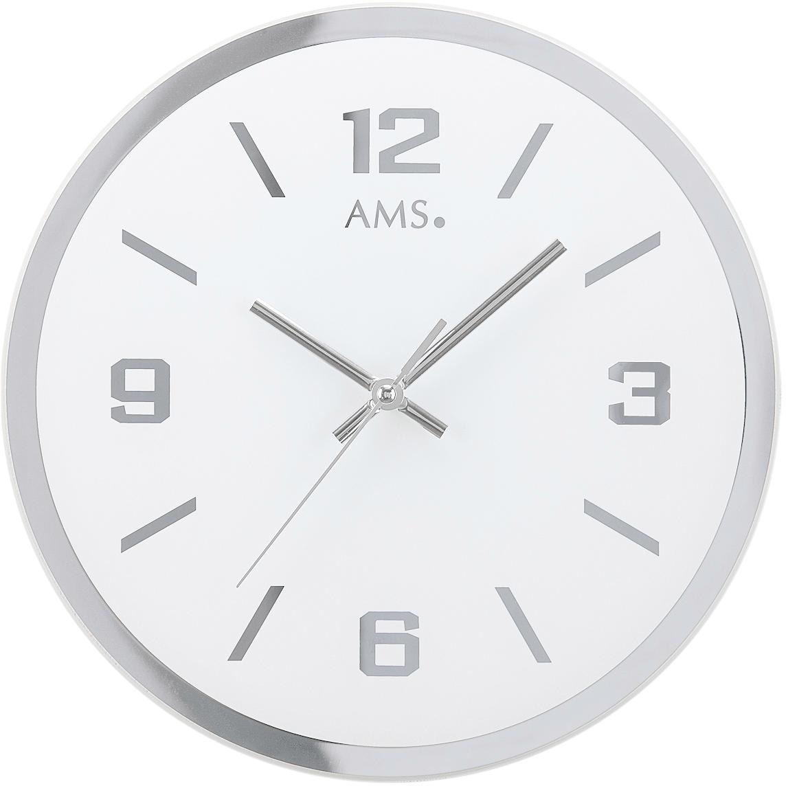 AMS Wanduhr »W9322«, Quarzuhr,Glas,Wohnzimmer,Esszimmer,Küche,Arbeitszimmer günstig online kaufen