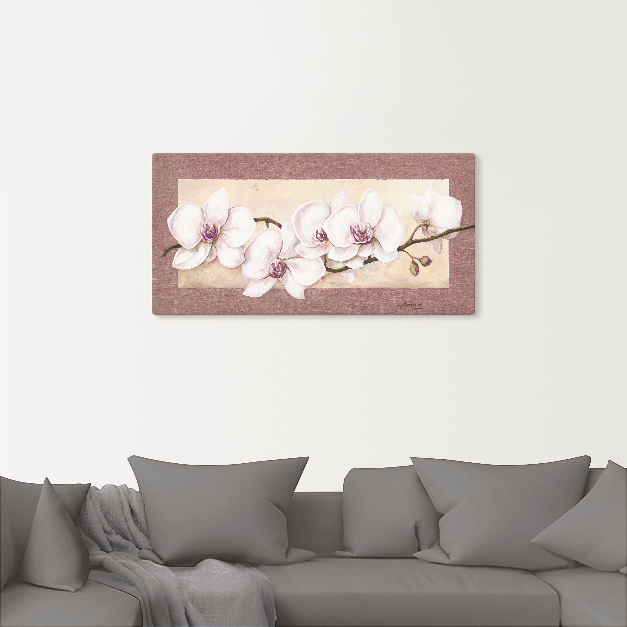 Artland Wandbild "Orchideenzweig in Beerentönen", Blumen, (1 St.), als Alub günstig online kaufen