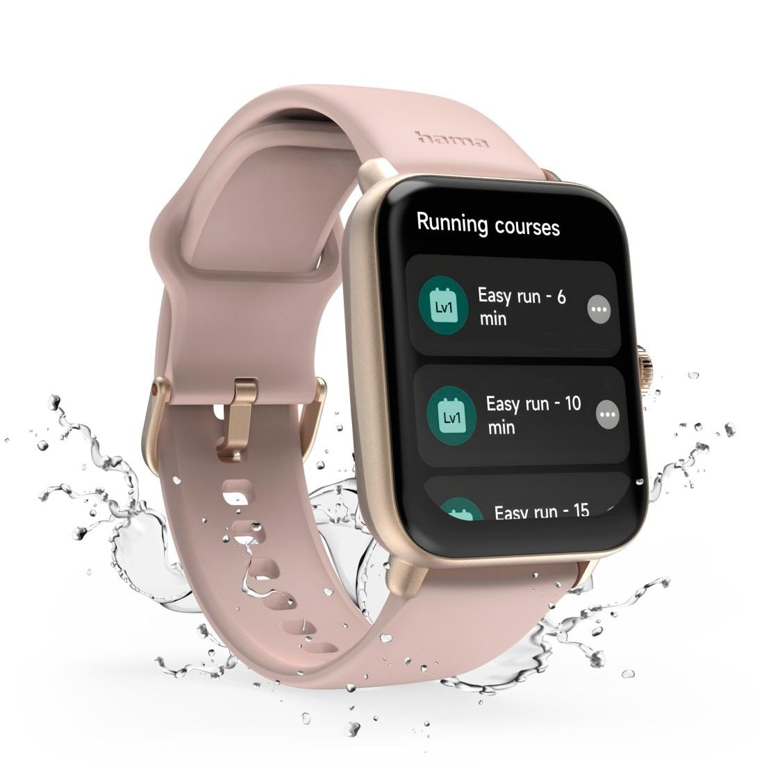 Hama Smartwatch »Smartwatch 1,65“ mit GPS (Fitness, Telefonfunktion, Puls, wasserdicht)«, (/ 1,65 Zoll),)