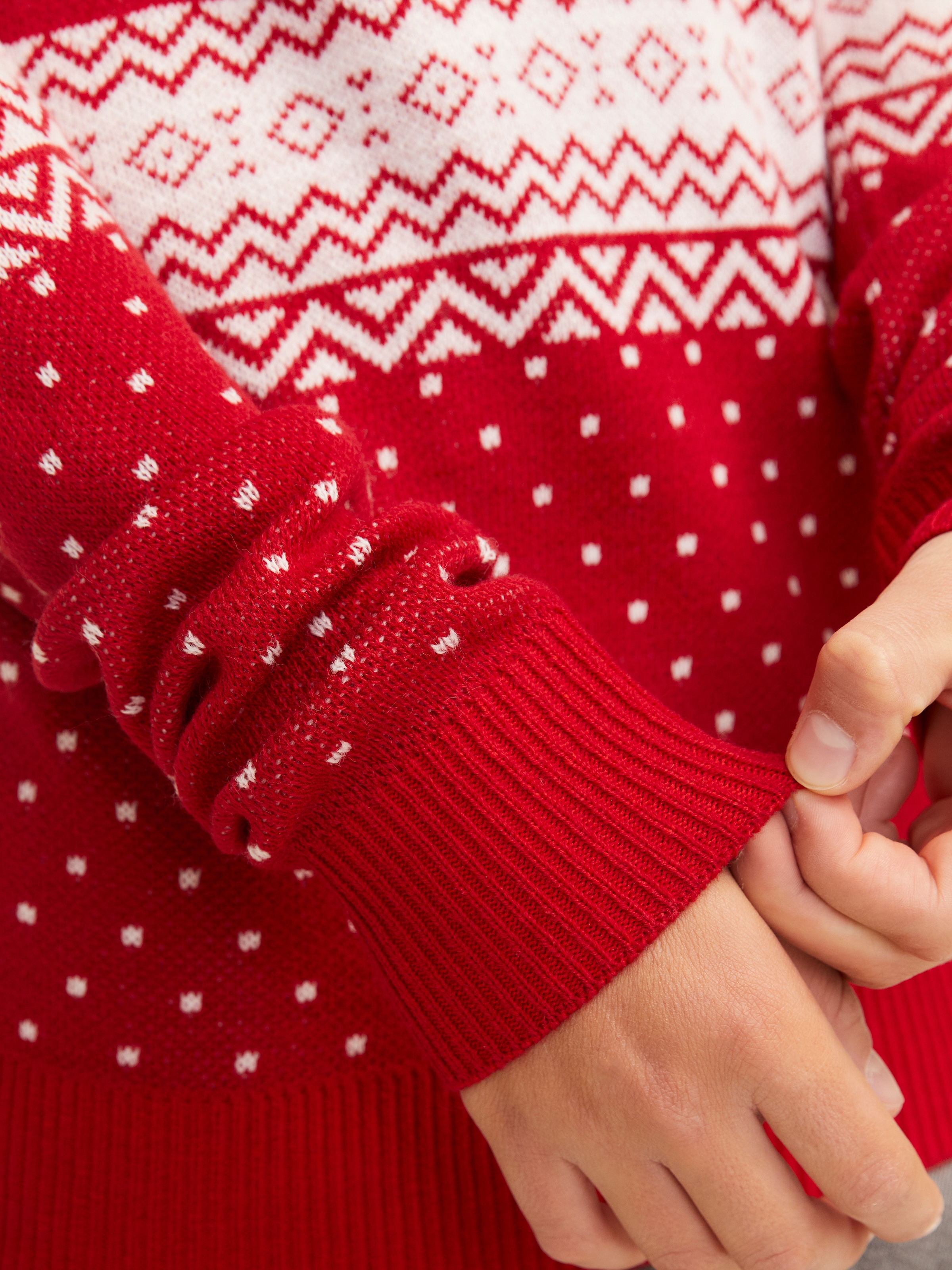 Jack & Jones Junior Rundhalspullover »JJXMAS GABRIEL KNIT CREW NECK JNR«, mit weihnachtlichem Muster