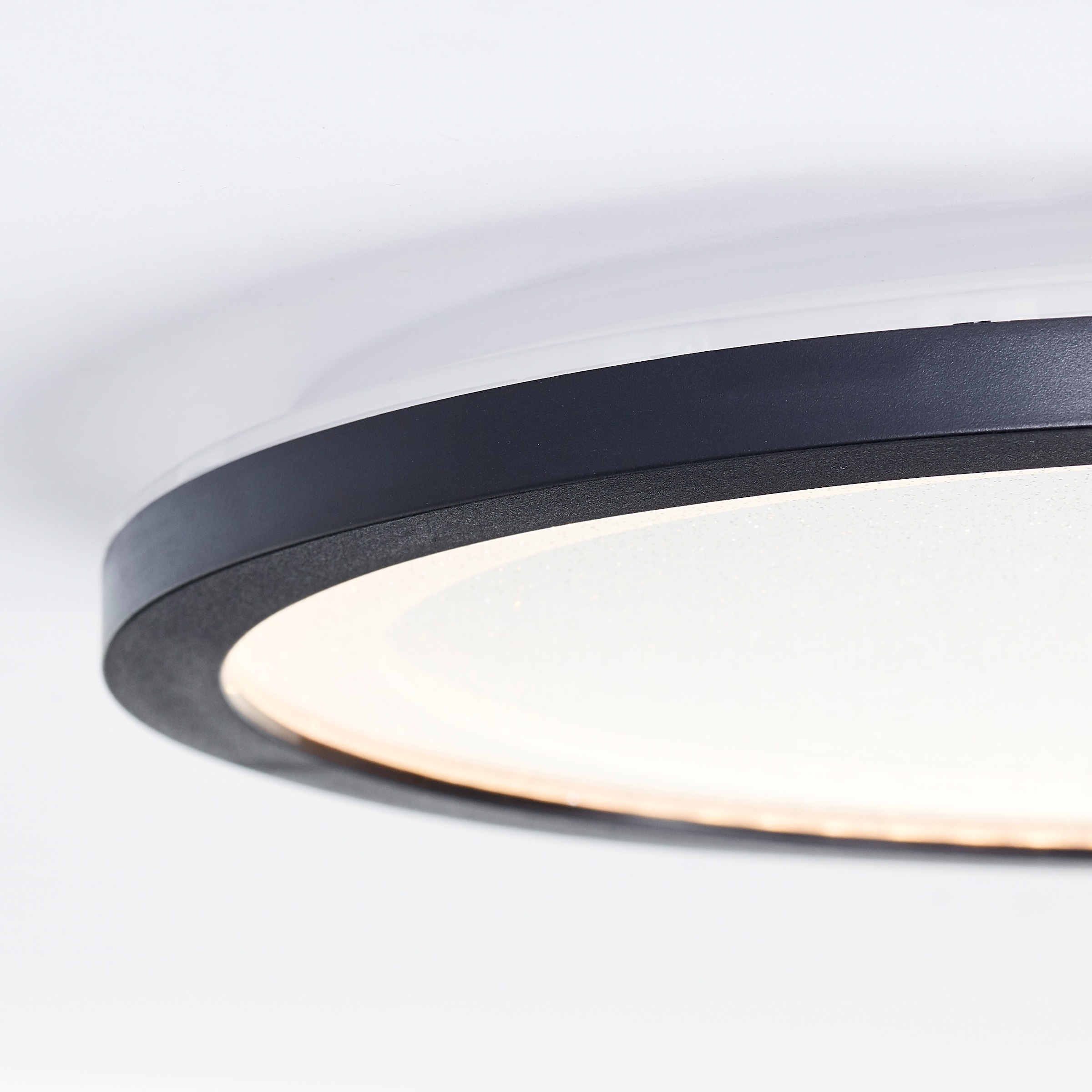Brilliant LED Deckenleuchte »Mosako«, LED Panel, Glitzereffekt, D 25 cm, 2300 lm, 3000 K, schwarz/weiß