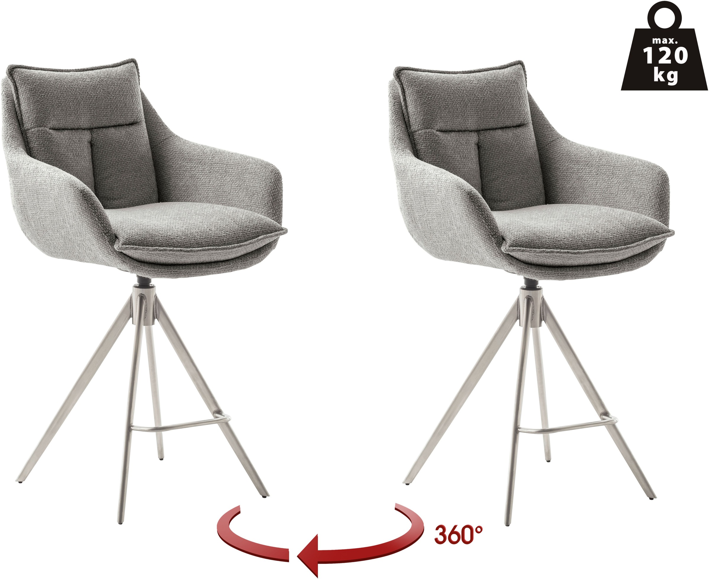 MCA furniture Bistrostuhl »Parker Tresenstuhl mit Armlehnen Tresenhocker«, günstig online kaufen