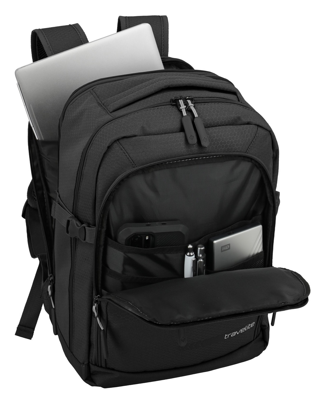 travelite Laptoprucksack »KICK OFF Cabin Rucksack«, Reiserucksack Freizeitrucksack Kabinengepäck Arbeitsrucksack