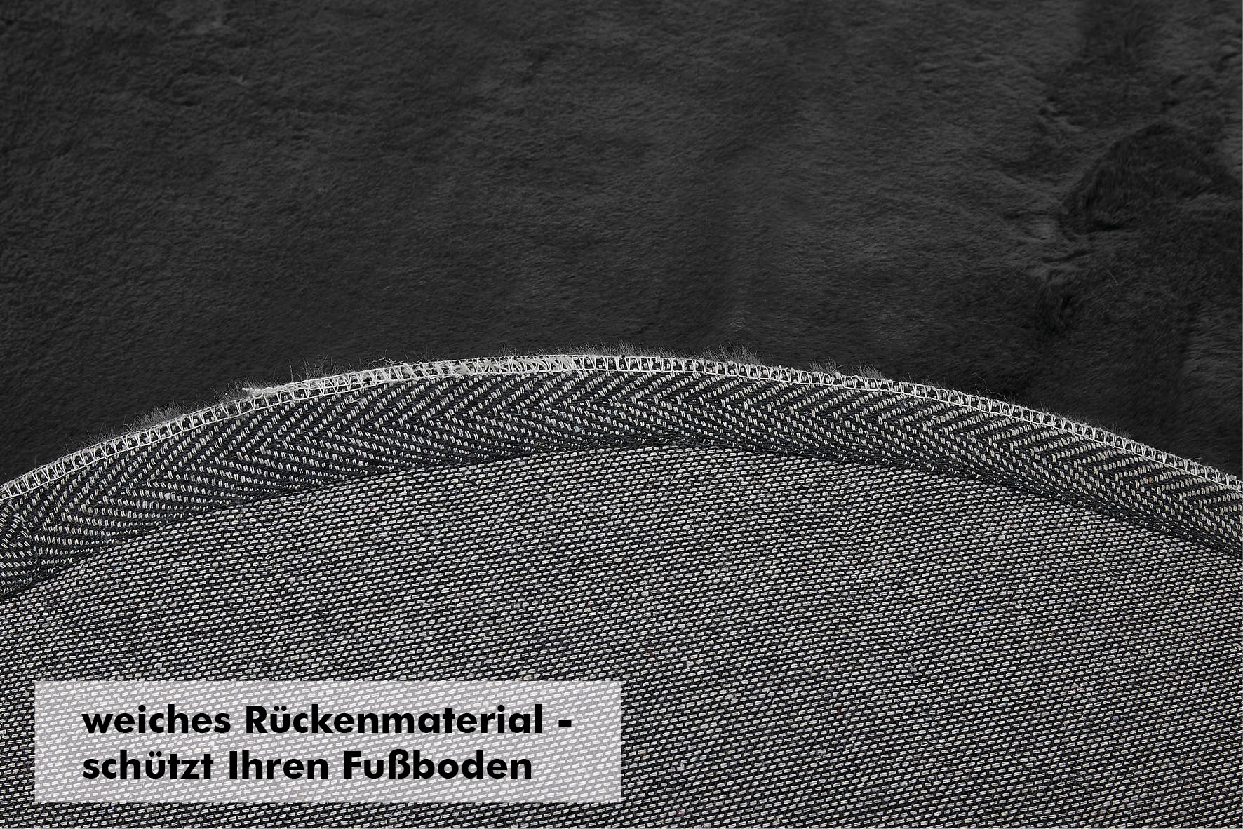LUXOR living Fellteppich »Novara«, rund, 30 mm Höhe, Kunstfell, Kaninchenfell-Haptik, besonders weicher Hochflor