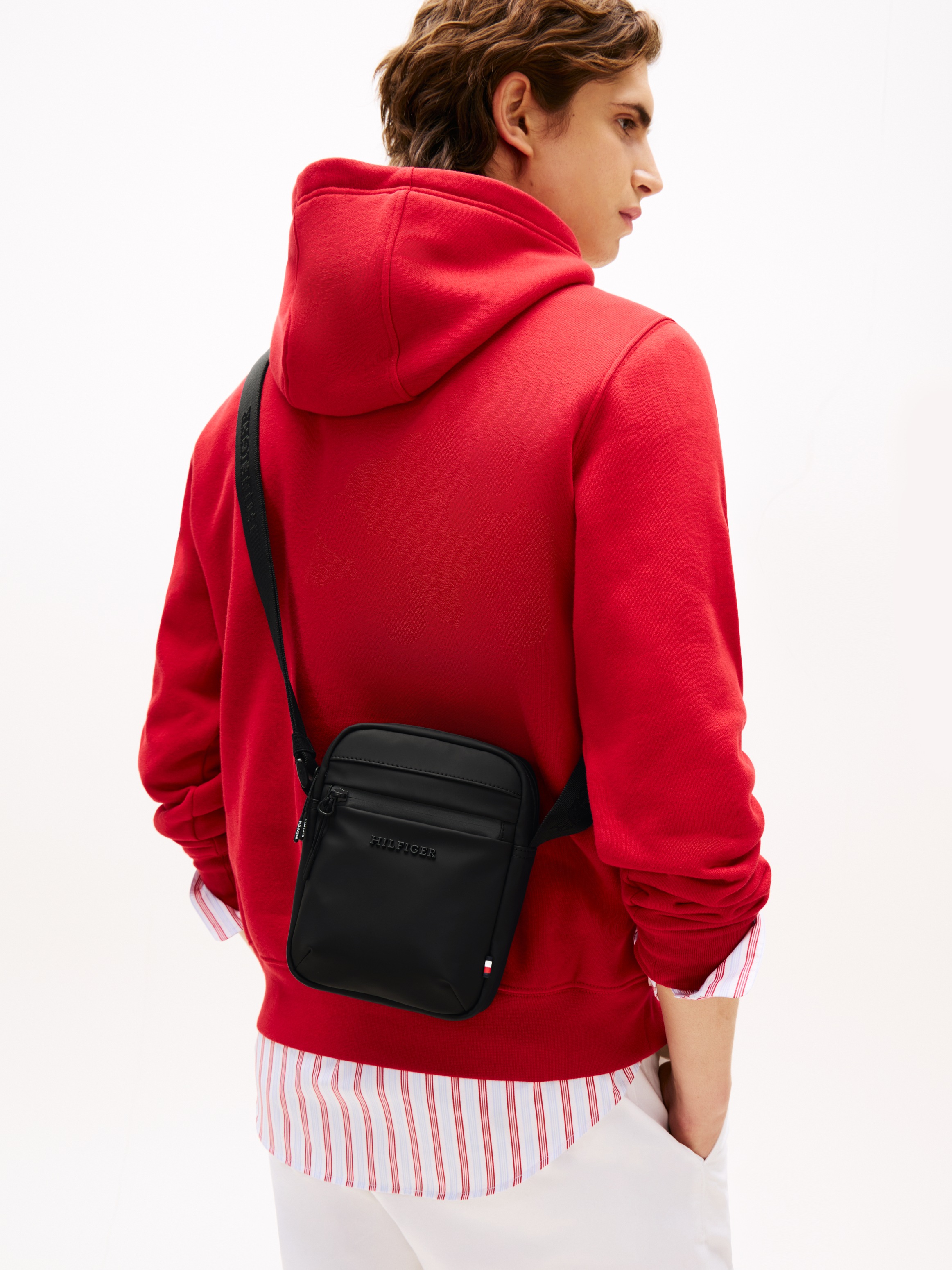 Tommy Hilfiger Umhängetasche »TH TPU MINI REPORTER«, Schultertasche, Crossbag mit Rückenfach