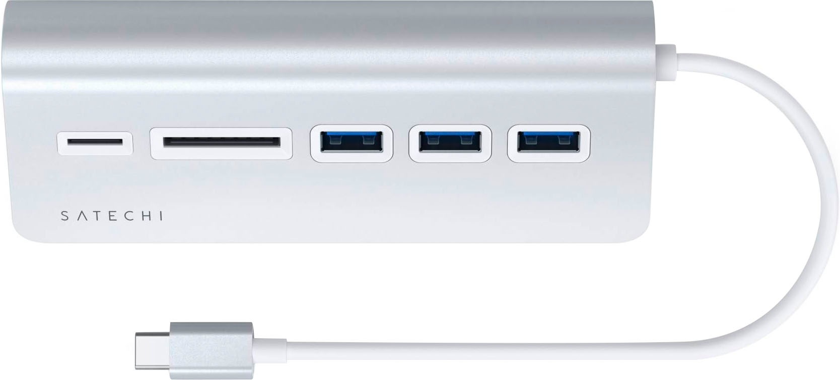 Satechi USB-Adapter »Type-C Aluminum USB Hub & Card Reader«, USB 3.0 Typ A zu USB Typ C
