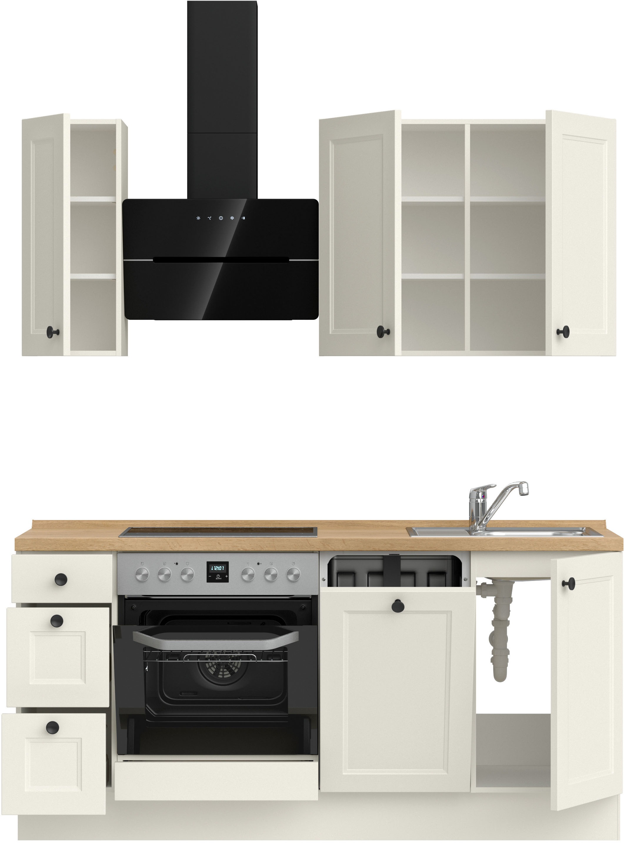 nobilia® Küchenzeile »"Cascada II"«, vormontiert, Ausrichtung wählbar, Breite 180 cm, wahlw. mit E-Geräten