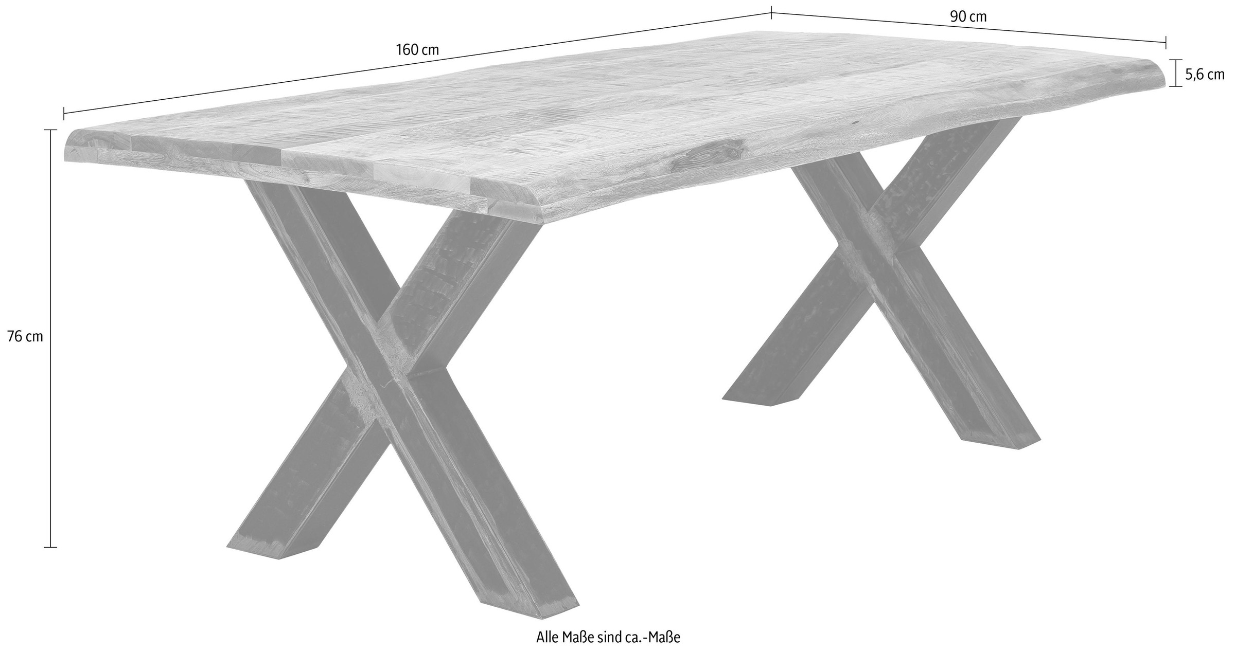 SIT Esstisch »Tops&Tables«, mit Platte aus Mangoholz, Shabby Chic, Vintage